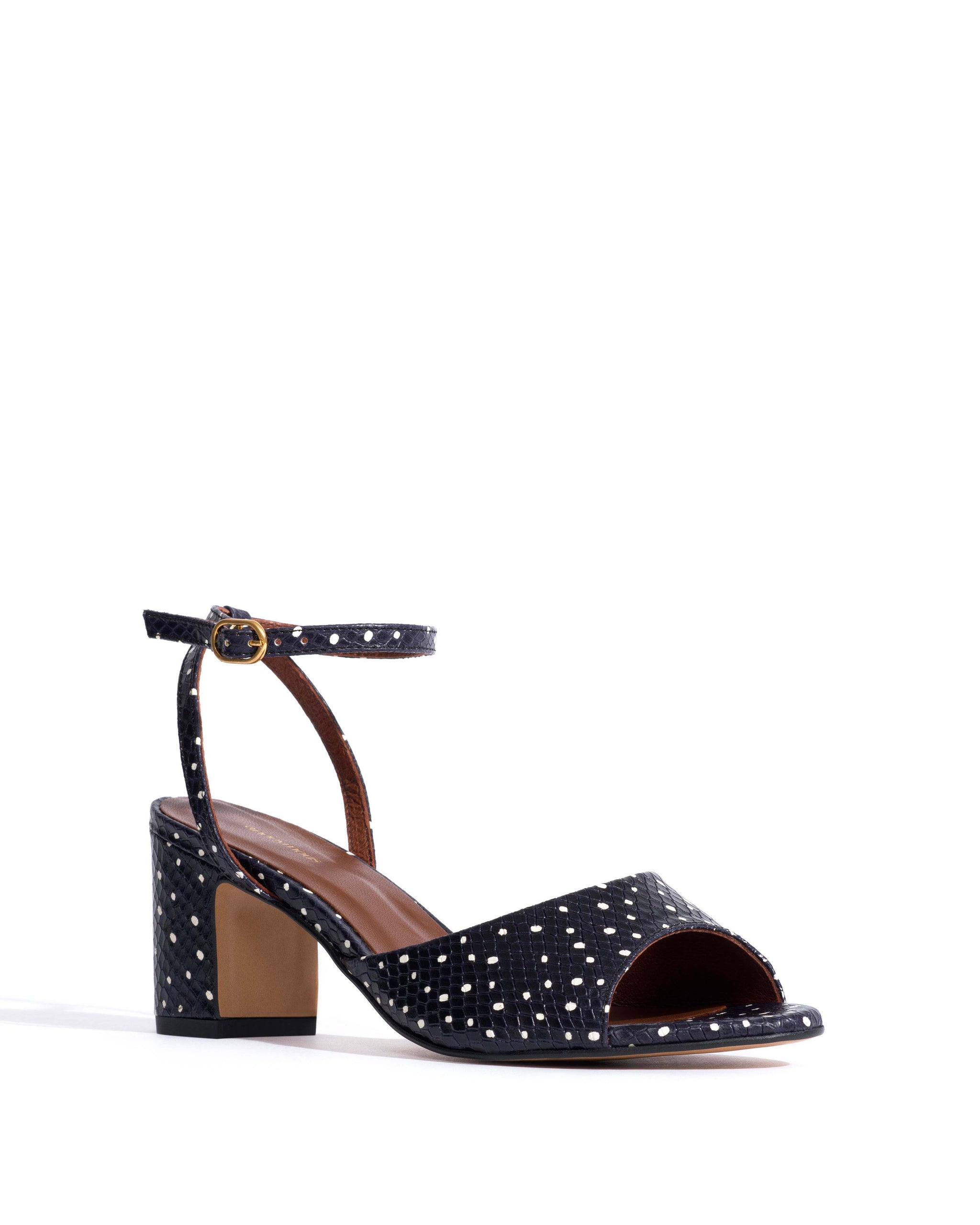 Jolie 55 Spotted snake calf Midnight blue - Anonymous Copenhagen Heels