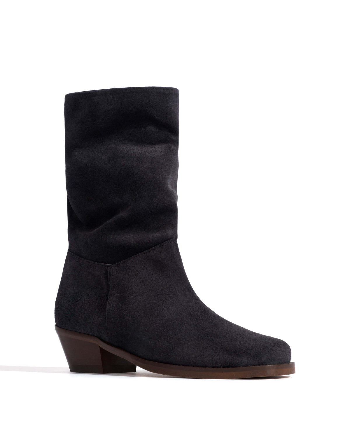 Patricia Calf suede & sleek leather Off black & black