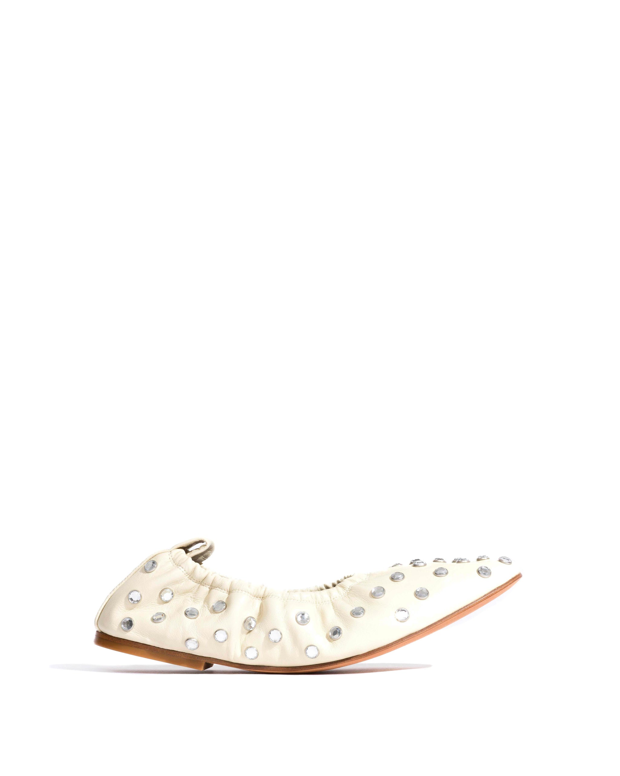 Mirelda crystals Silky lamb White sand - Anonymous Copenhagen Flat-loafers & ballerinas & pumps