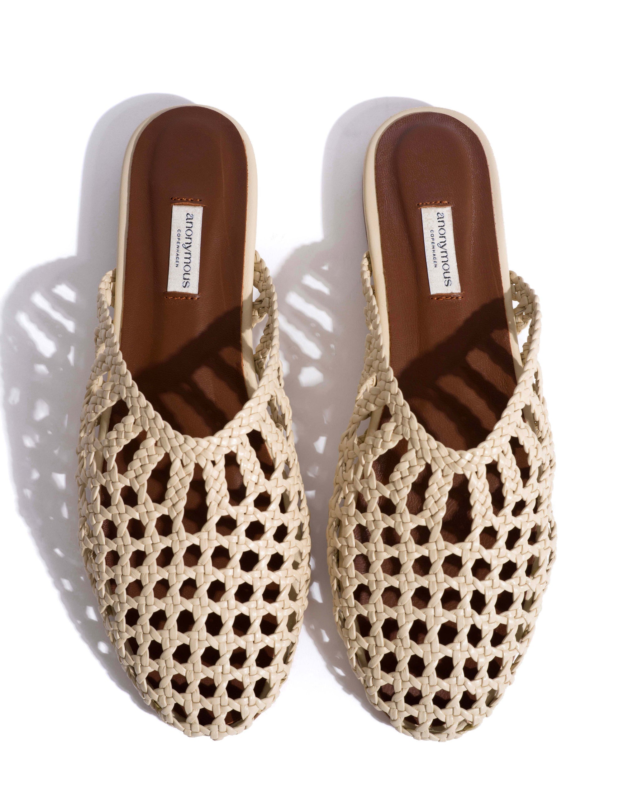 Sabrina 10 hand-braided leather White sand -
