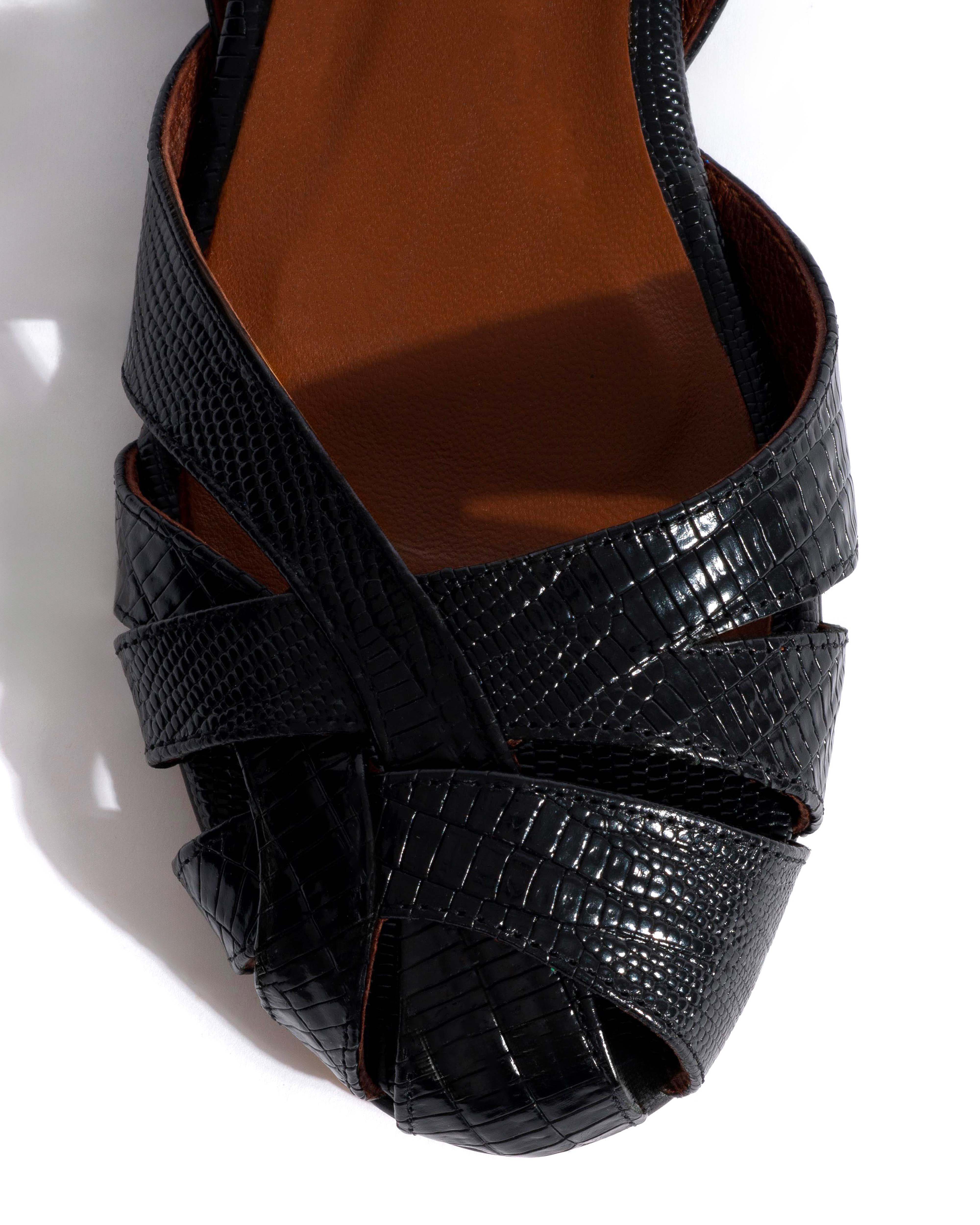 Banie 20 Calf lizard Black