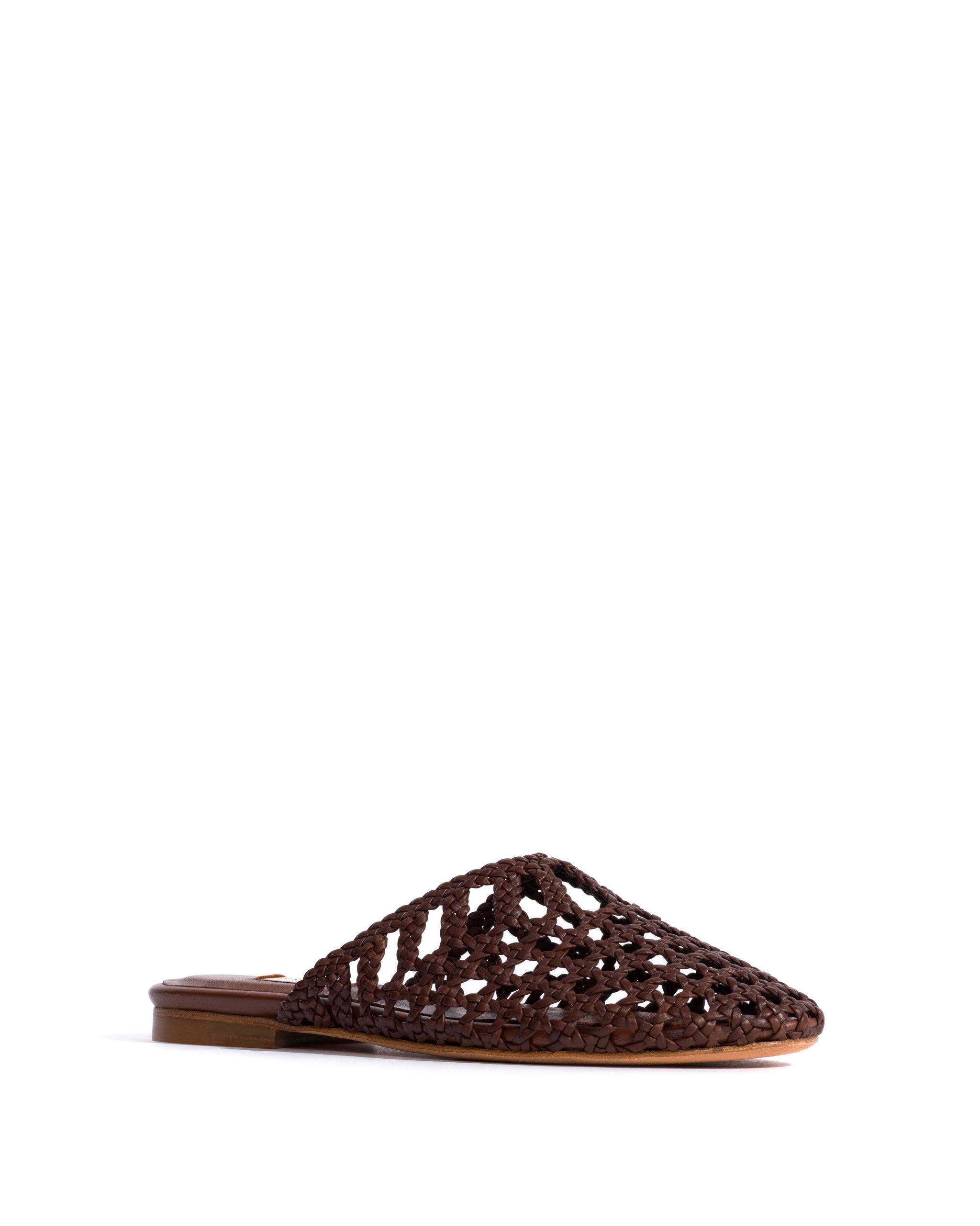 Sabrina 10 hand-braided leather Chocolate -
