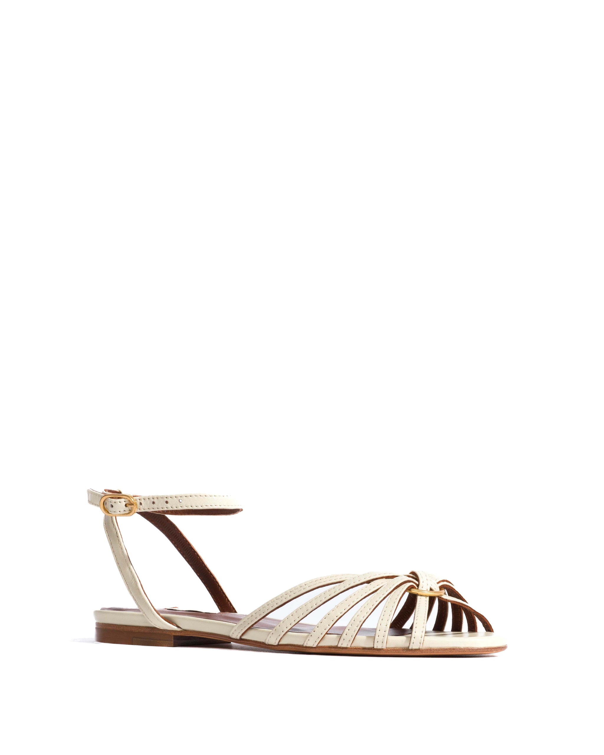 Lopes 10 Shiny lamb White sand - Anonymous Copenhagen Flat sandals