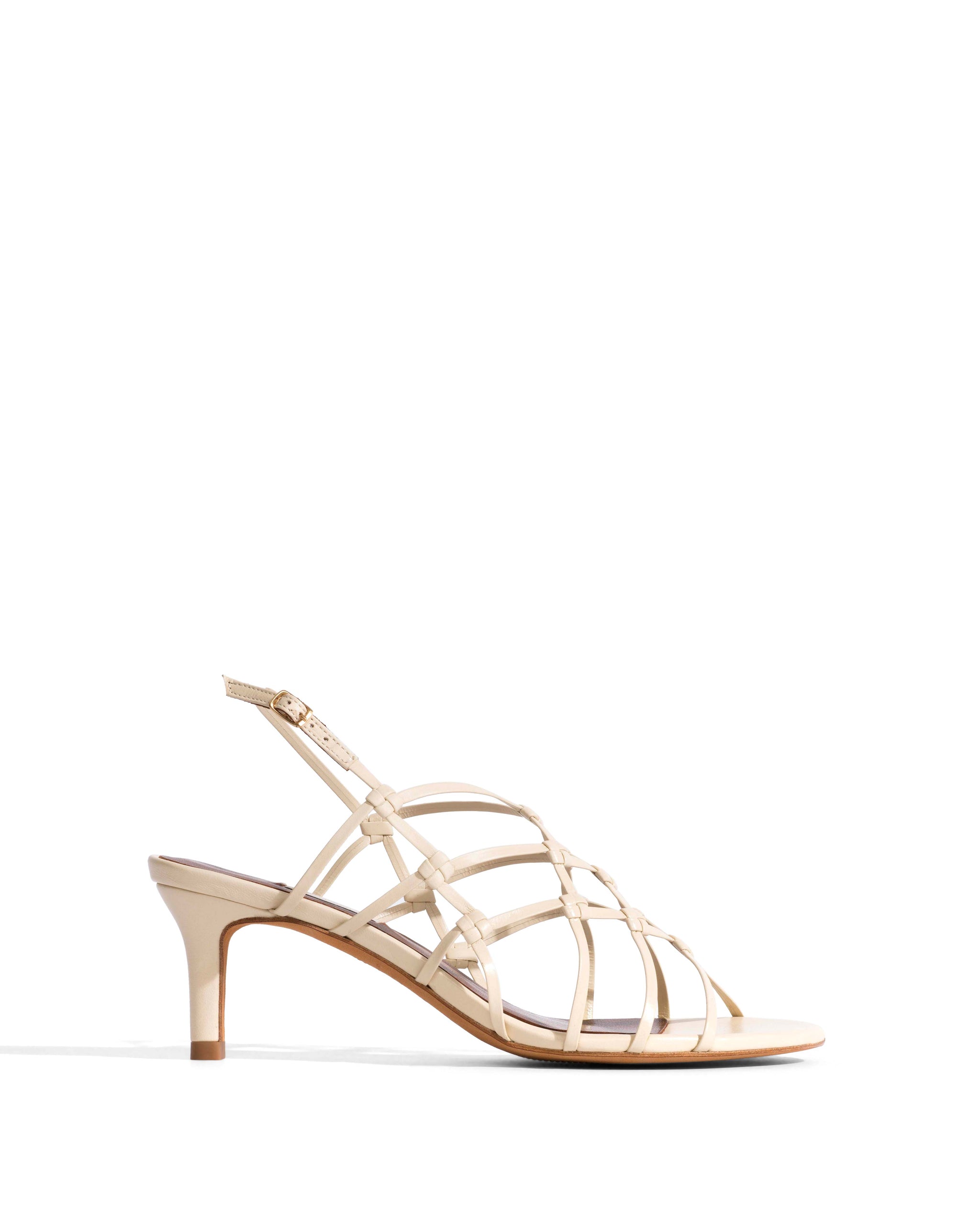 Conie 55 hand-braided Hand-braided leather White sand - Anonymous Copenhagen Heels