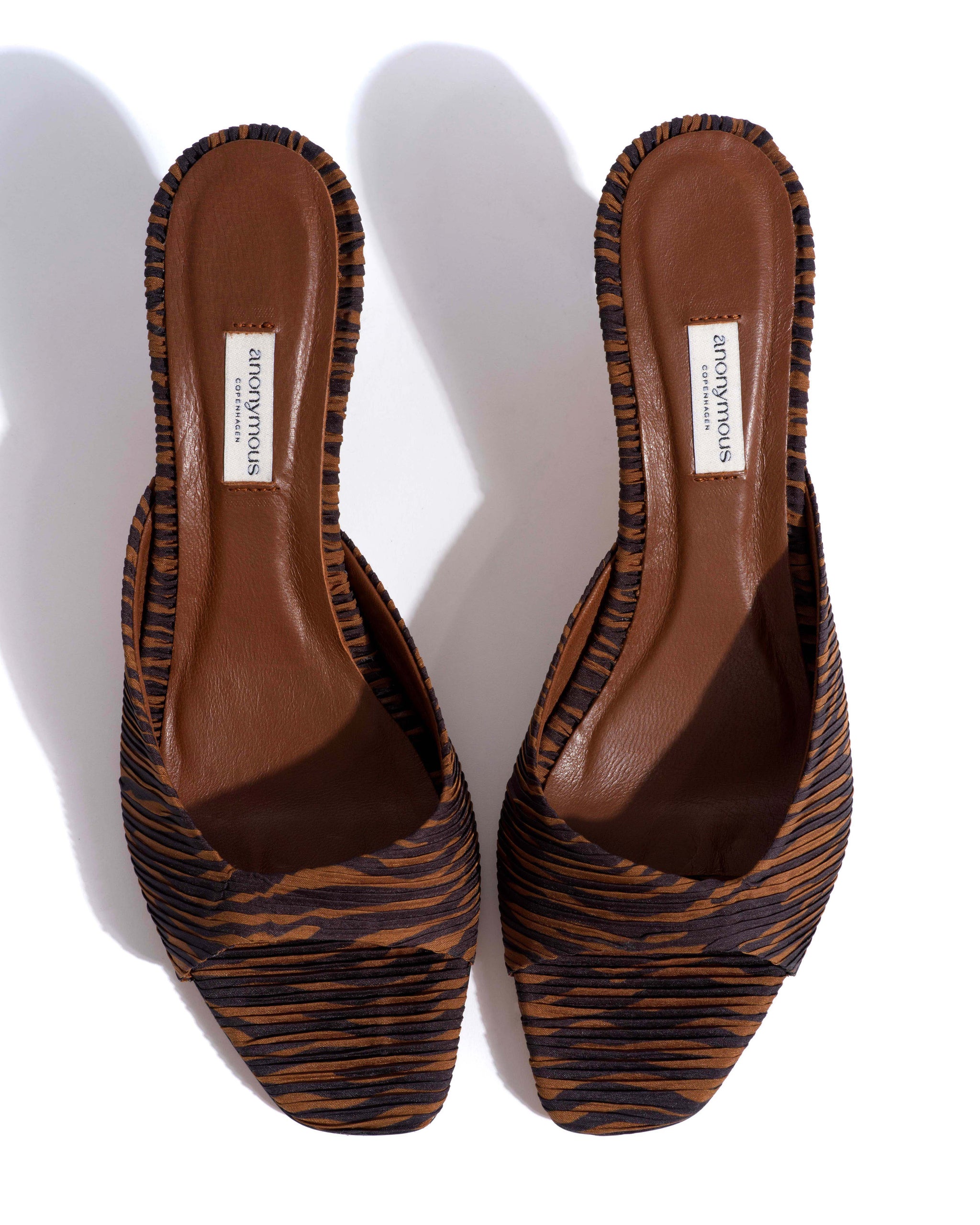 Mazy 55 Pleated zebra Chocolate shades - Anonymous Copenhagen Heels