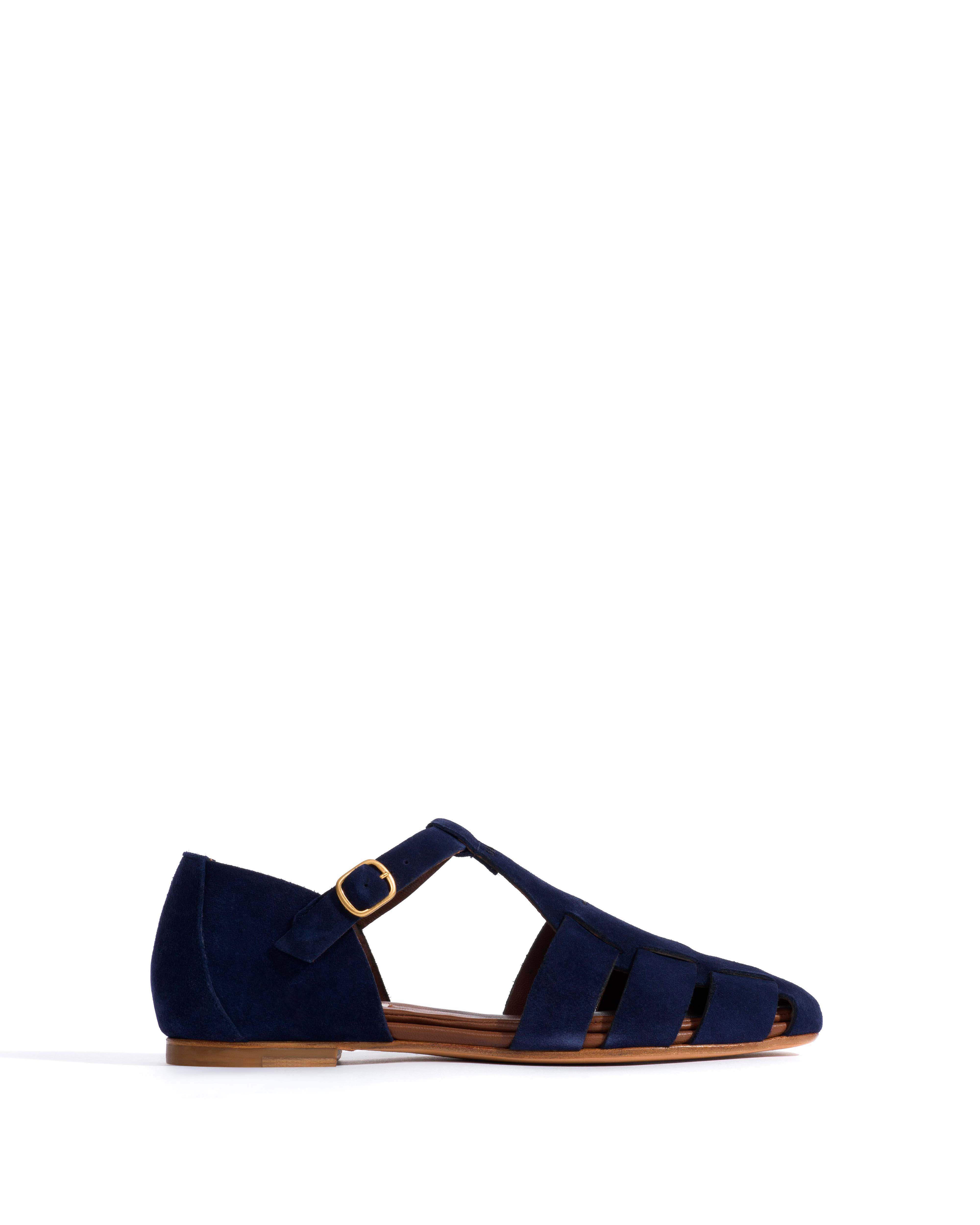 Lain flats Calf suede Ink blue