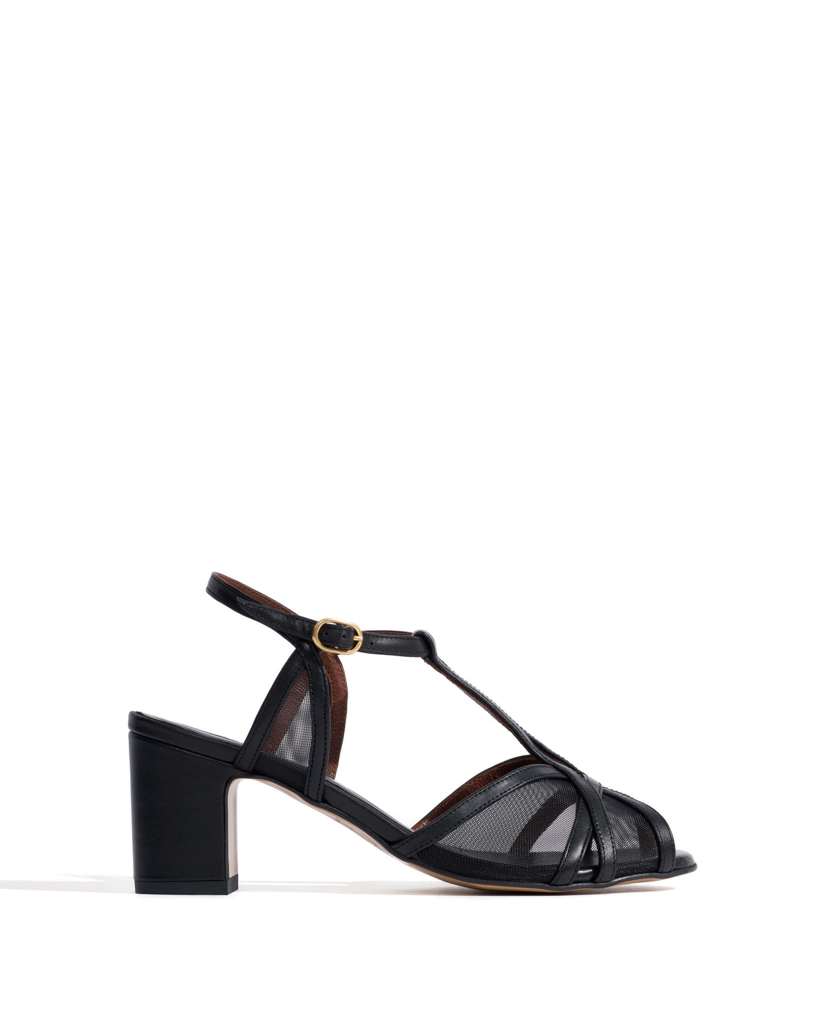Therese 55 mesh Shiny lamb & mesh Black