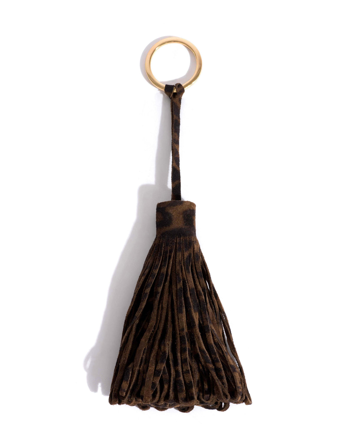 Katty fringe keyring Calf suede print Jaguar