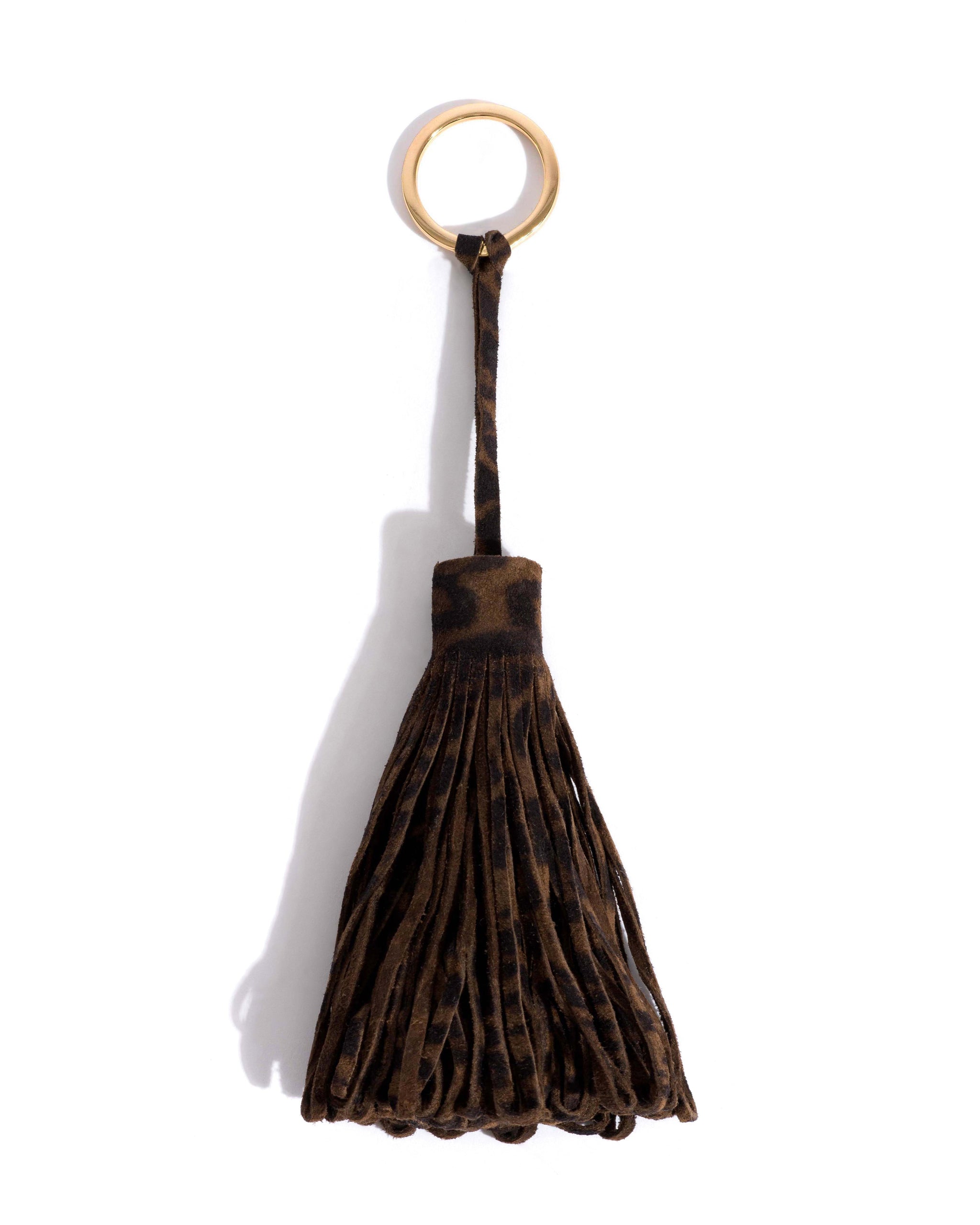 Katty fringe keyring Calf suede print Jaguar