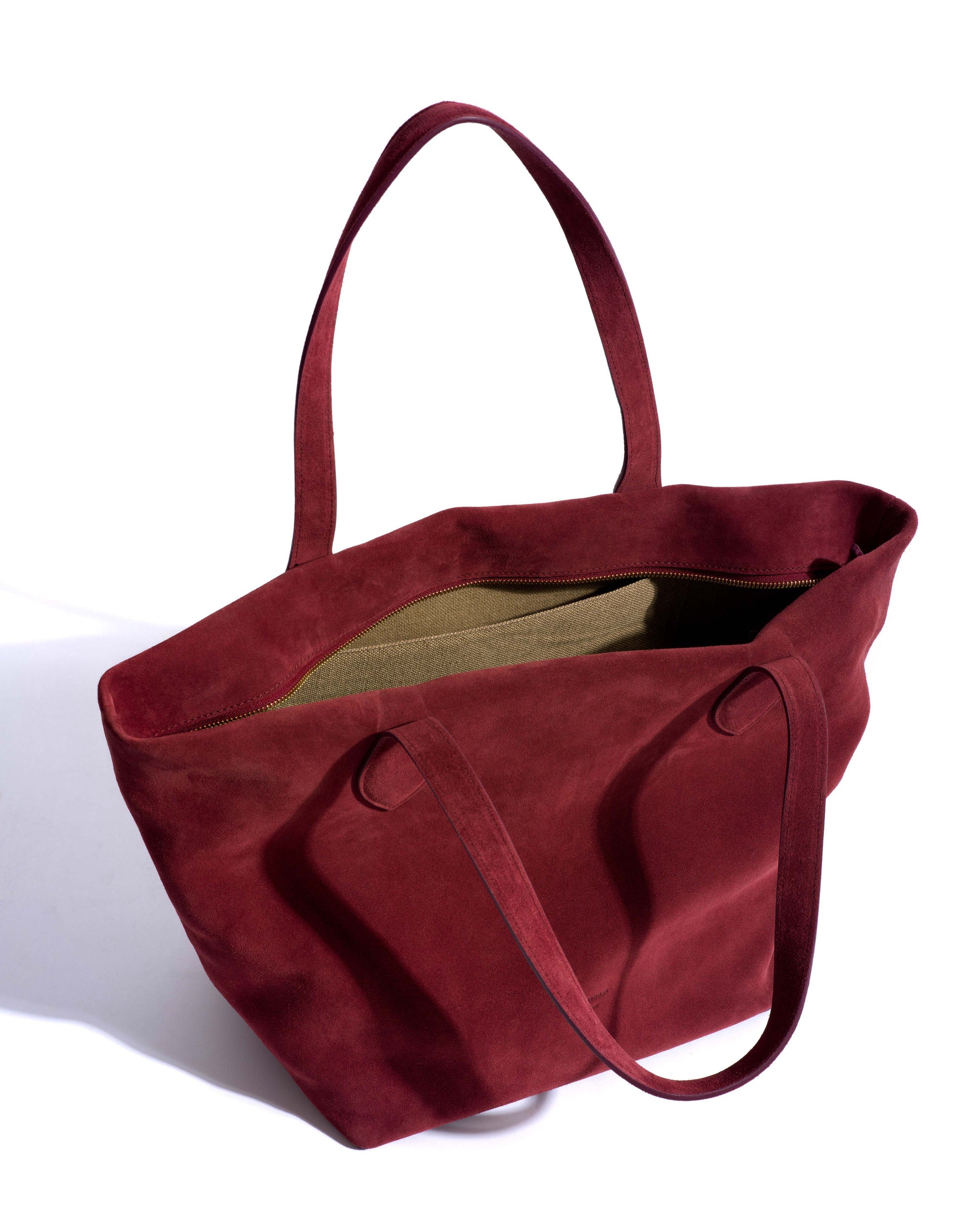 Arya carryall bag Calf suede Pomegranate