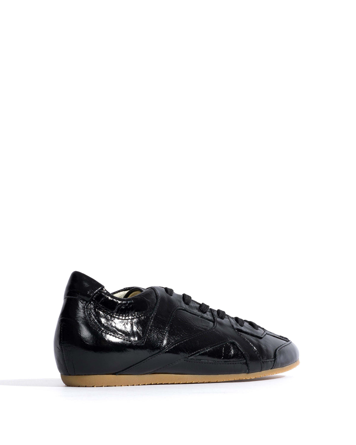 Sneakerina Crinkled polished goat Black