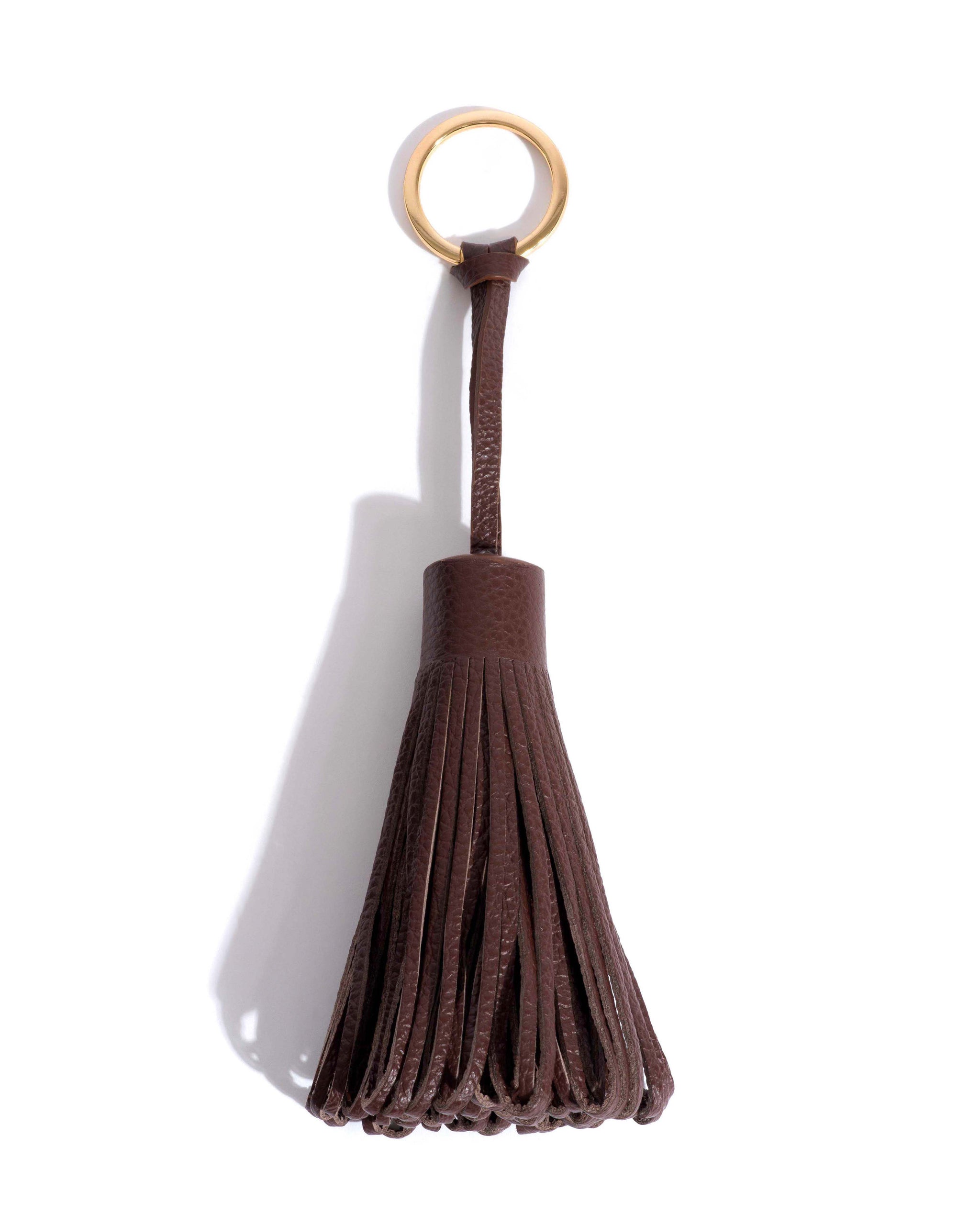 Katty fringe keyring Pebbled soft calf Chocolate - Anonymous Copenhagen Small Leather Goods
