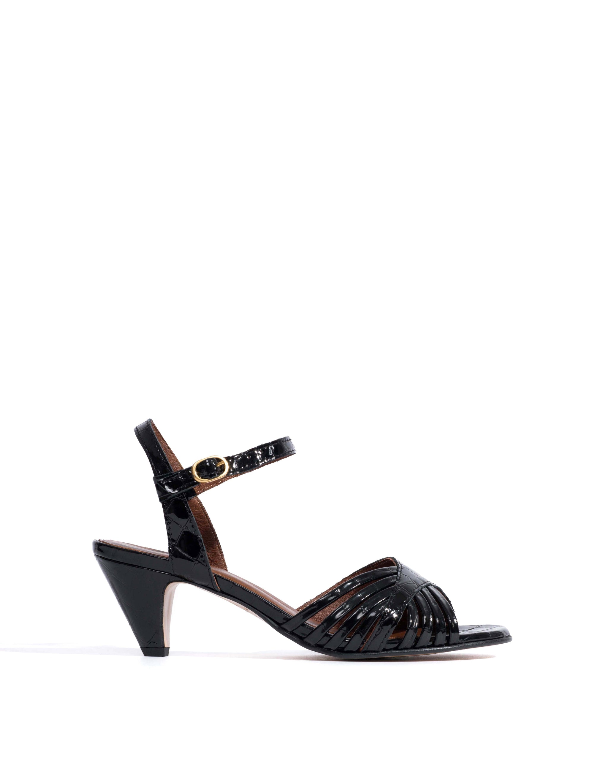 Hermine 50 stiletto Polished croco calf Black - Anonymous Copenhagen Heels