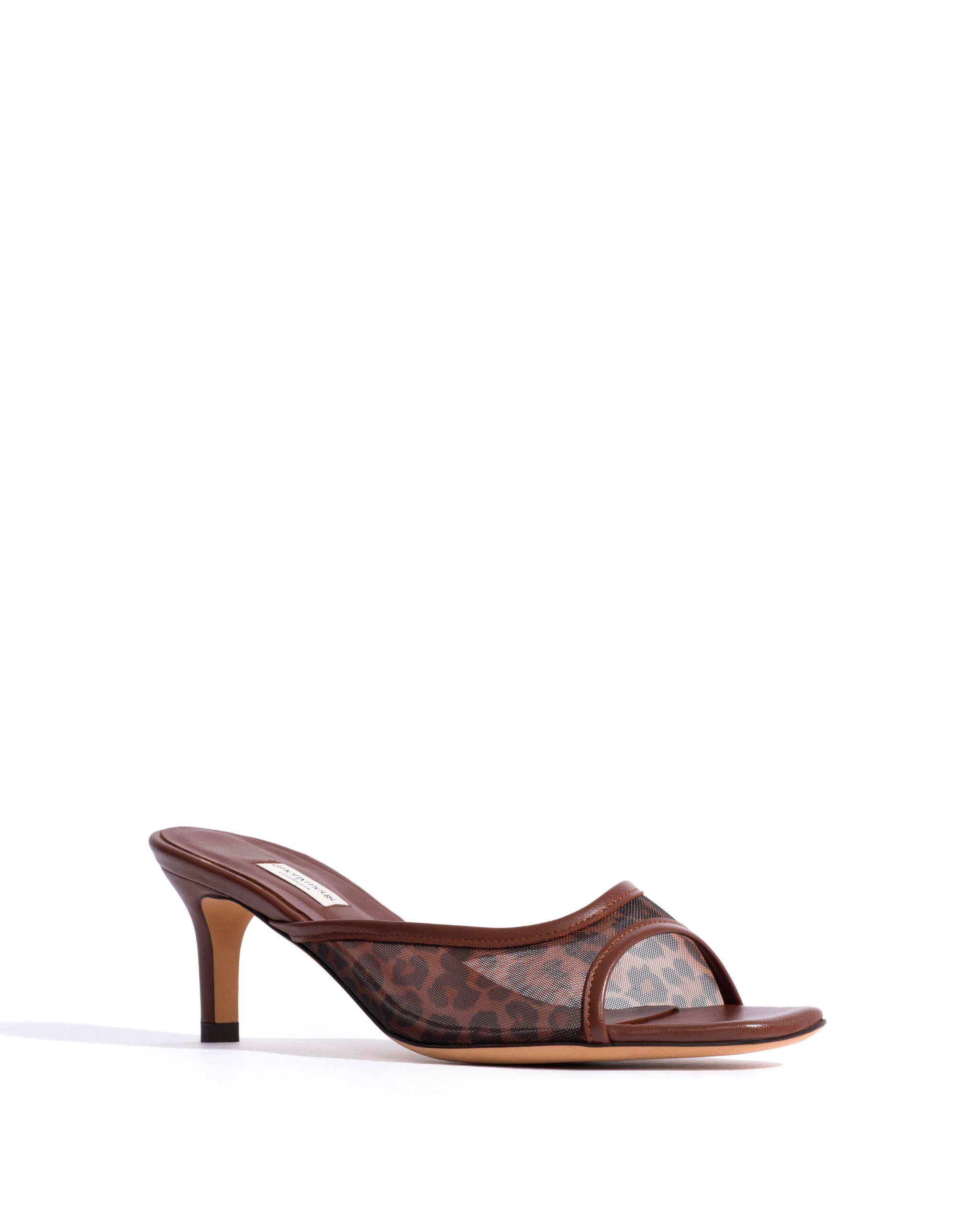 Mazy 55 mesh Shiny lamb & mesh Chocolate & leopard -