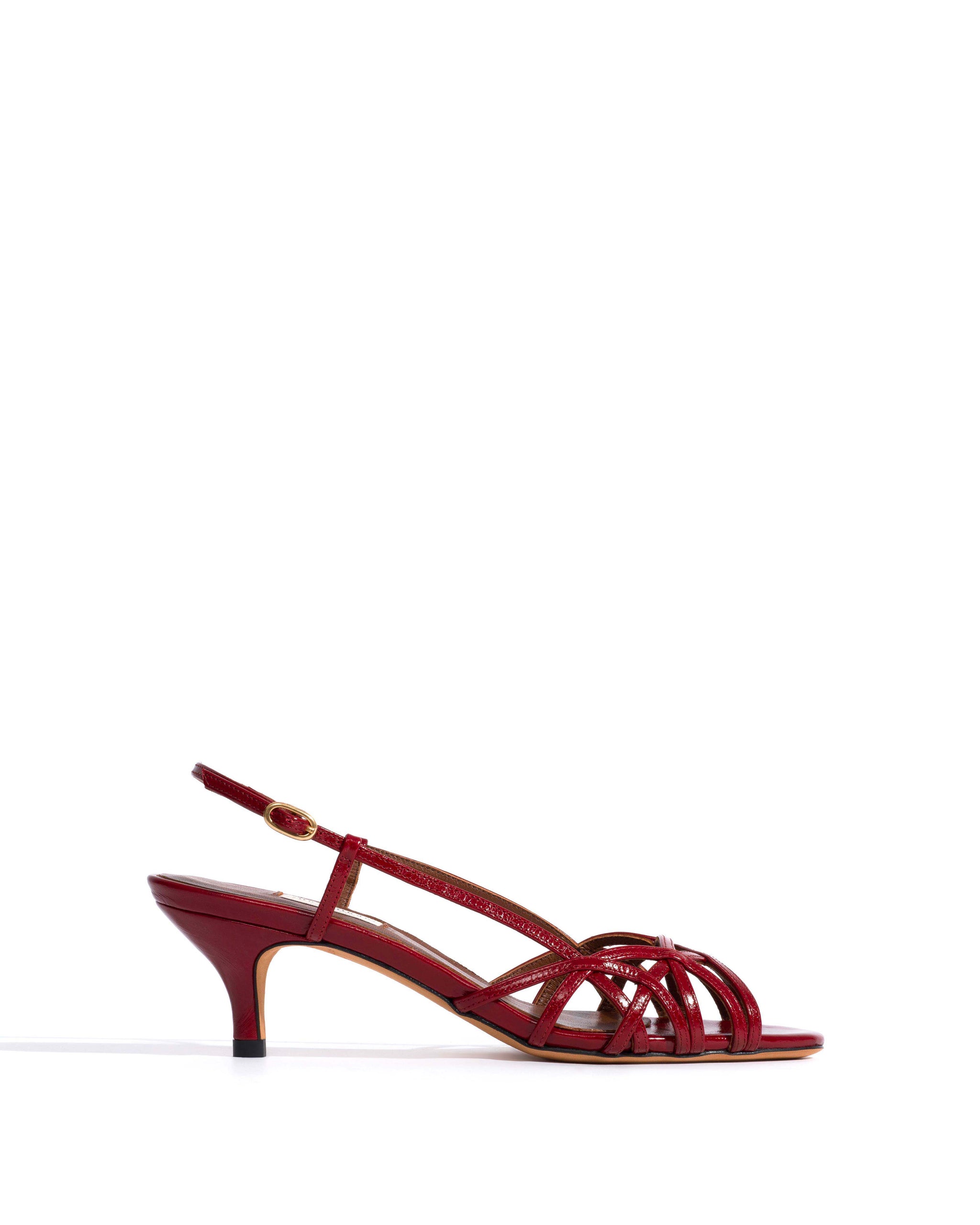 Scarlett 50 kitten Crinkled polished goat Pomegranate - Anonymous Copenhagen Heels