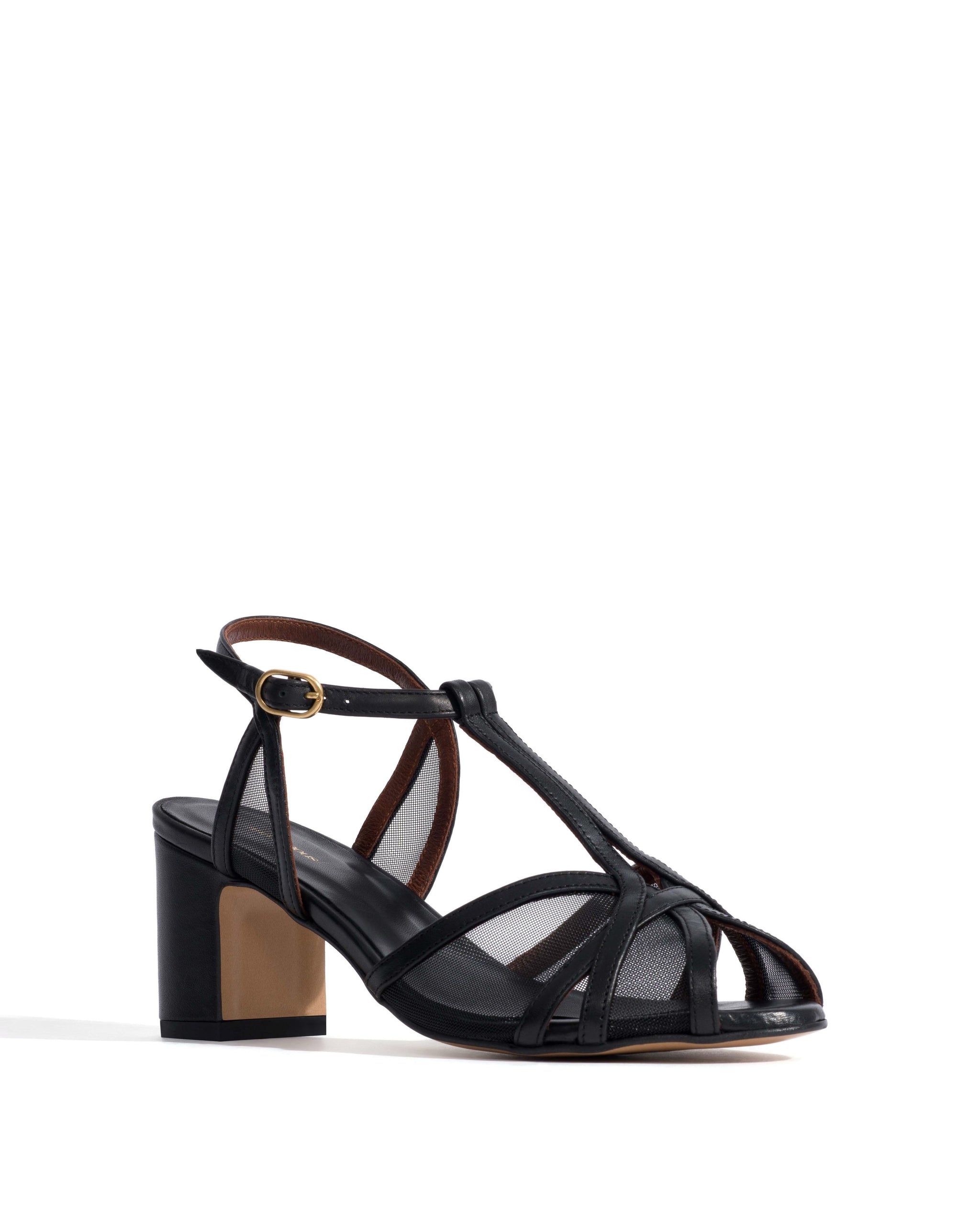 Therese 55 mesh Shiny lamb & mesh Black