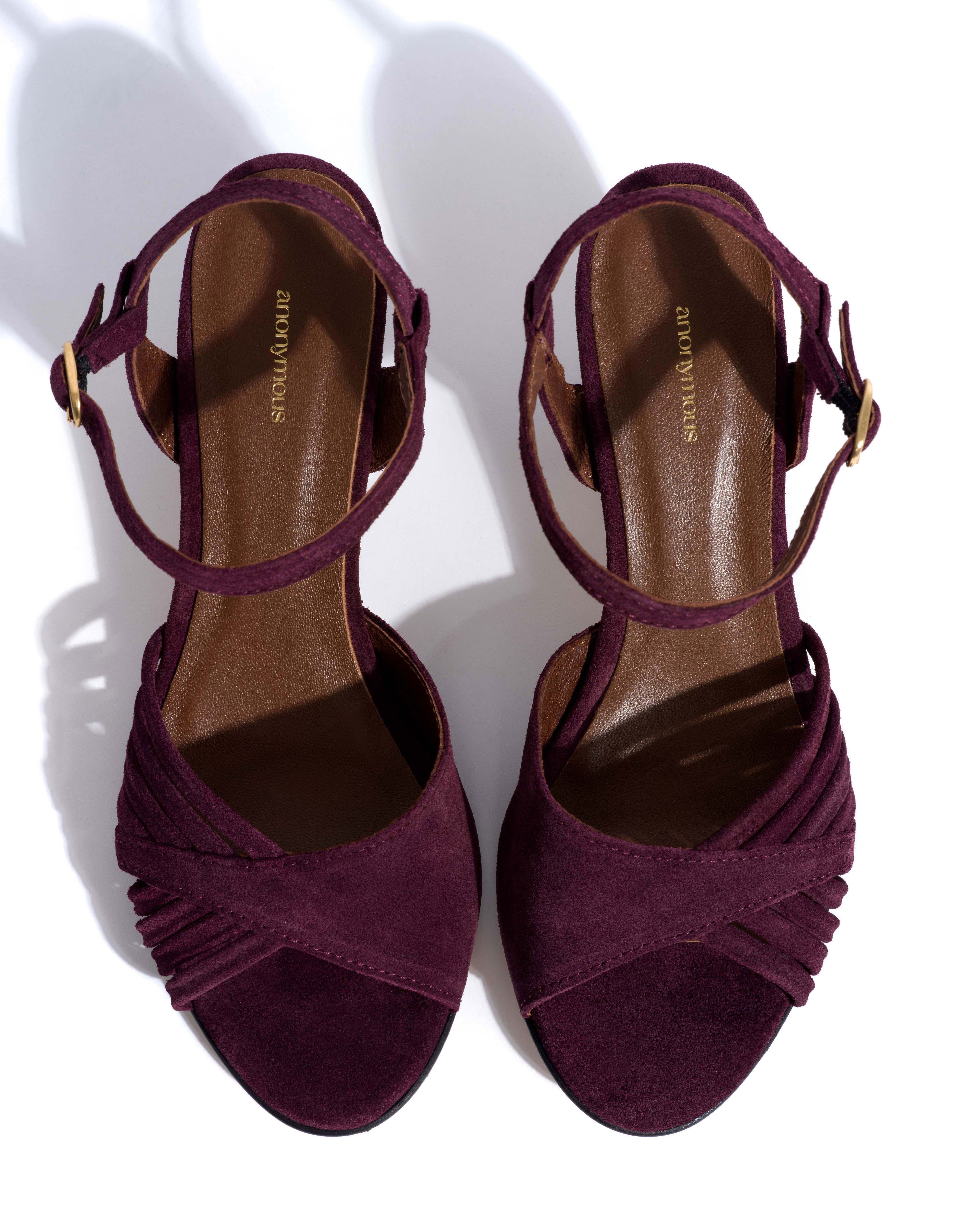 Hermine 50 stiletto Calf suede Fig purple