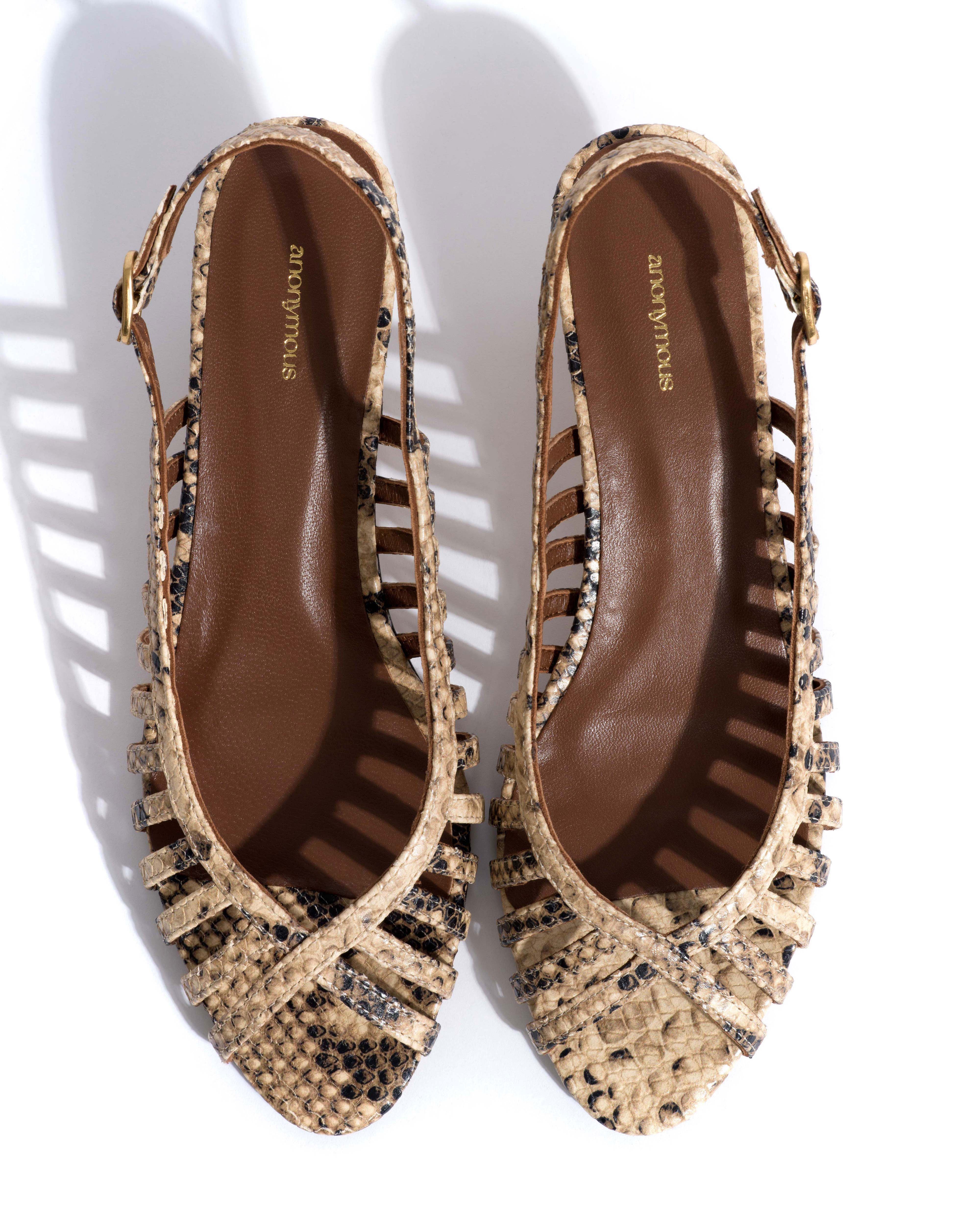 Carminho 40 stiletto Snake calf Natural sand