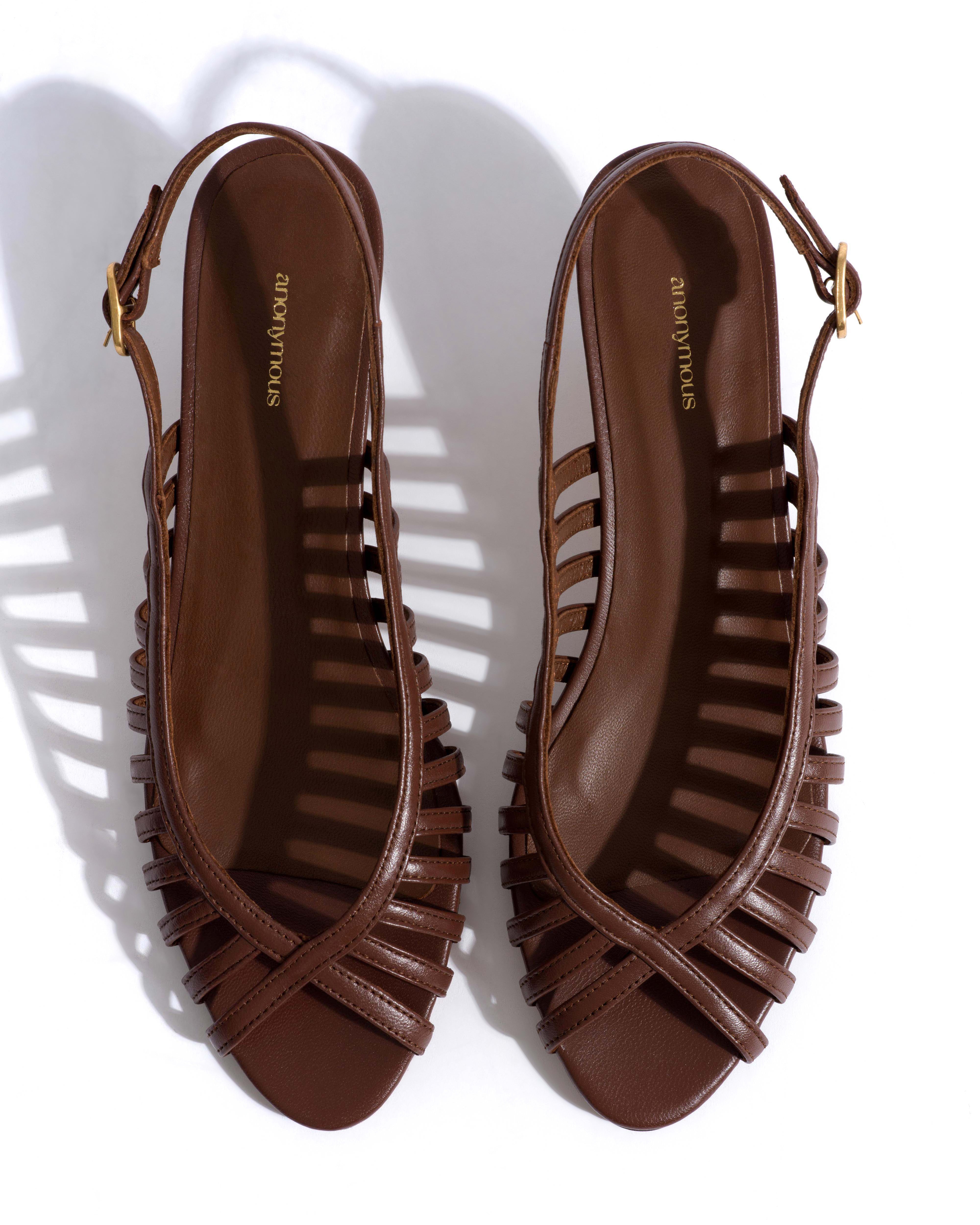 Carminho 40 stiletto Shiny lamb Chocolate