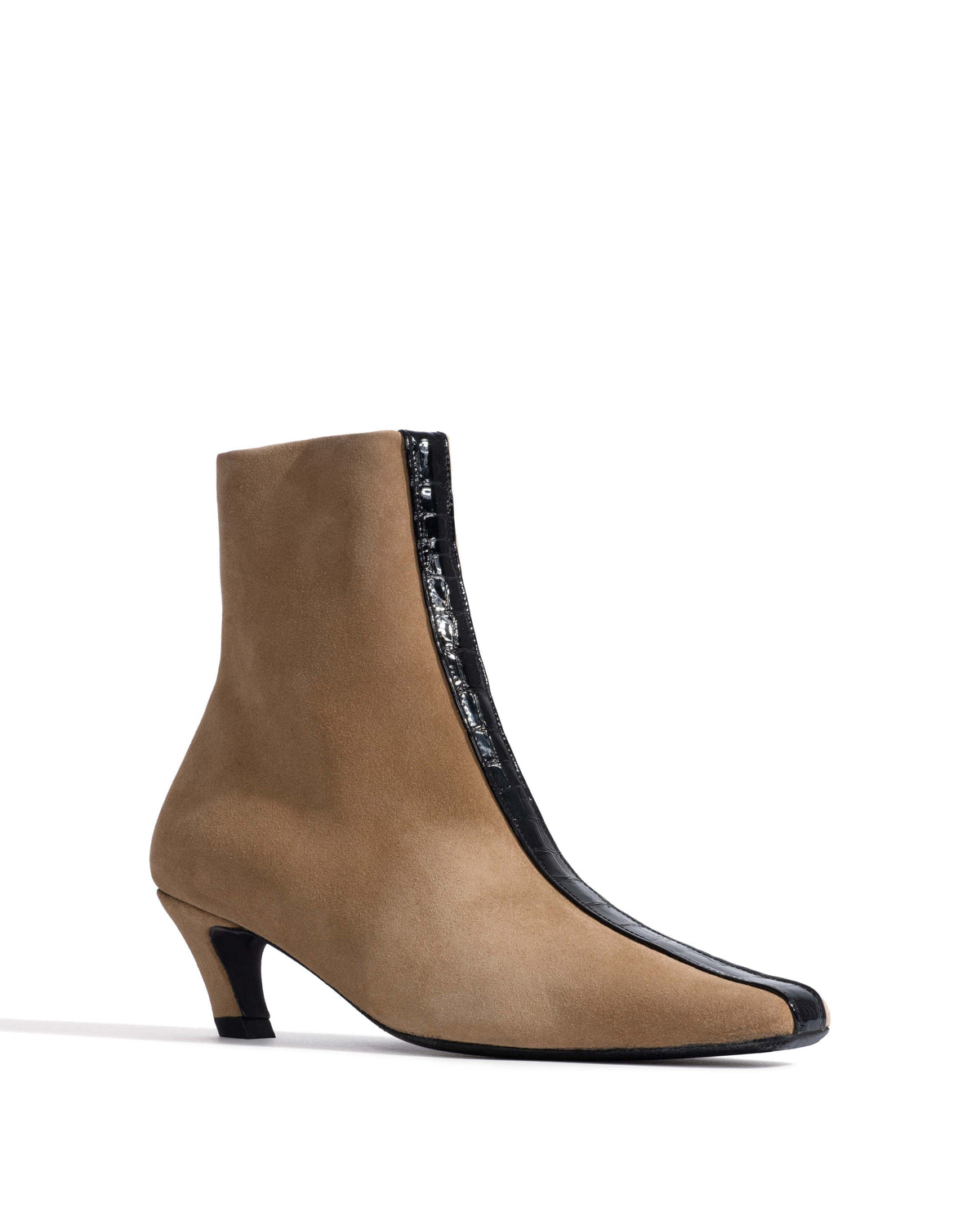 Leyla Calf suede & polished croco calf Scirocco & black