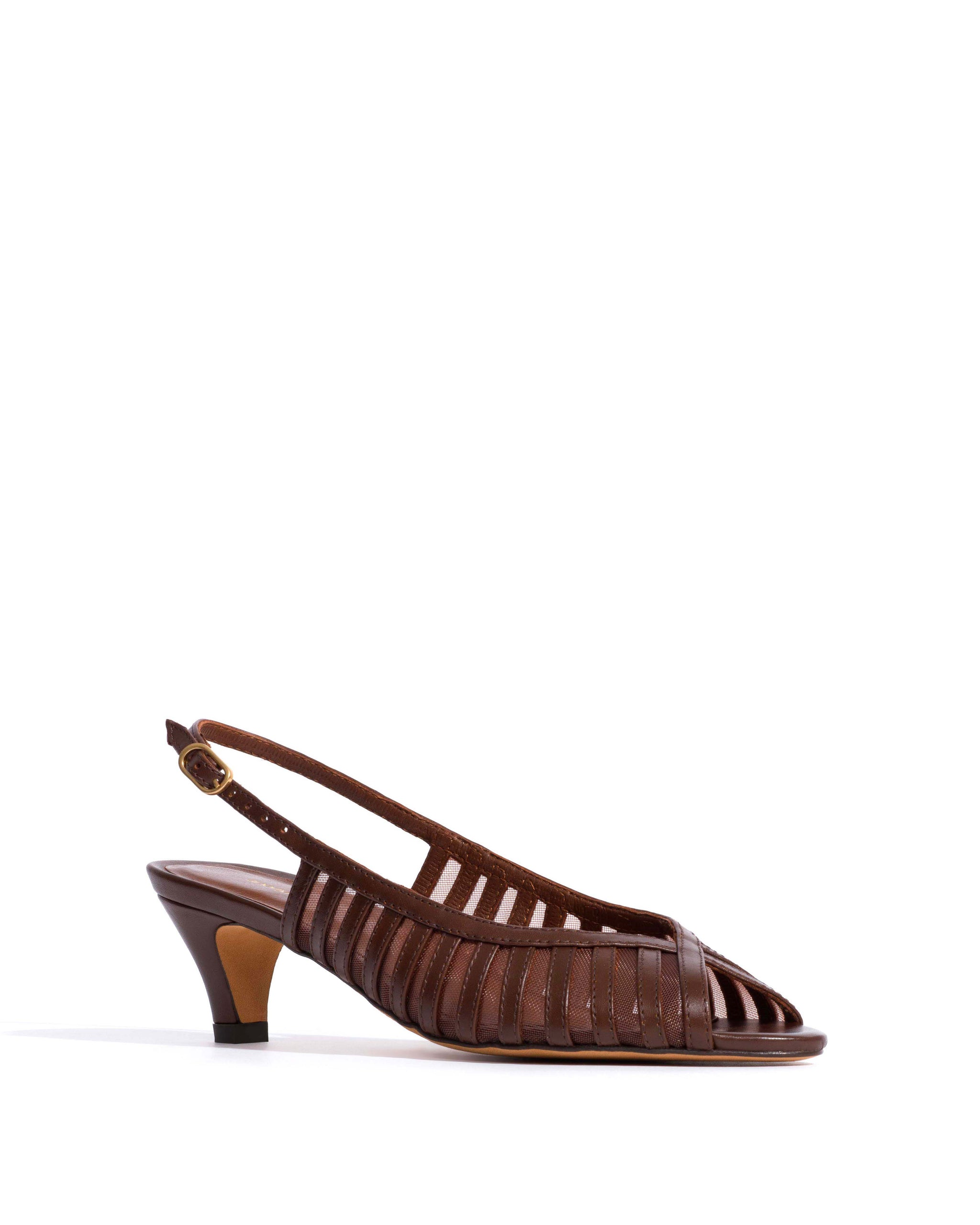 Carminho 40 mesh Shiny lamb & mesh Chocolate - Anonymous Copenhagen Heels