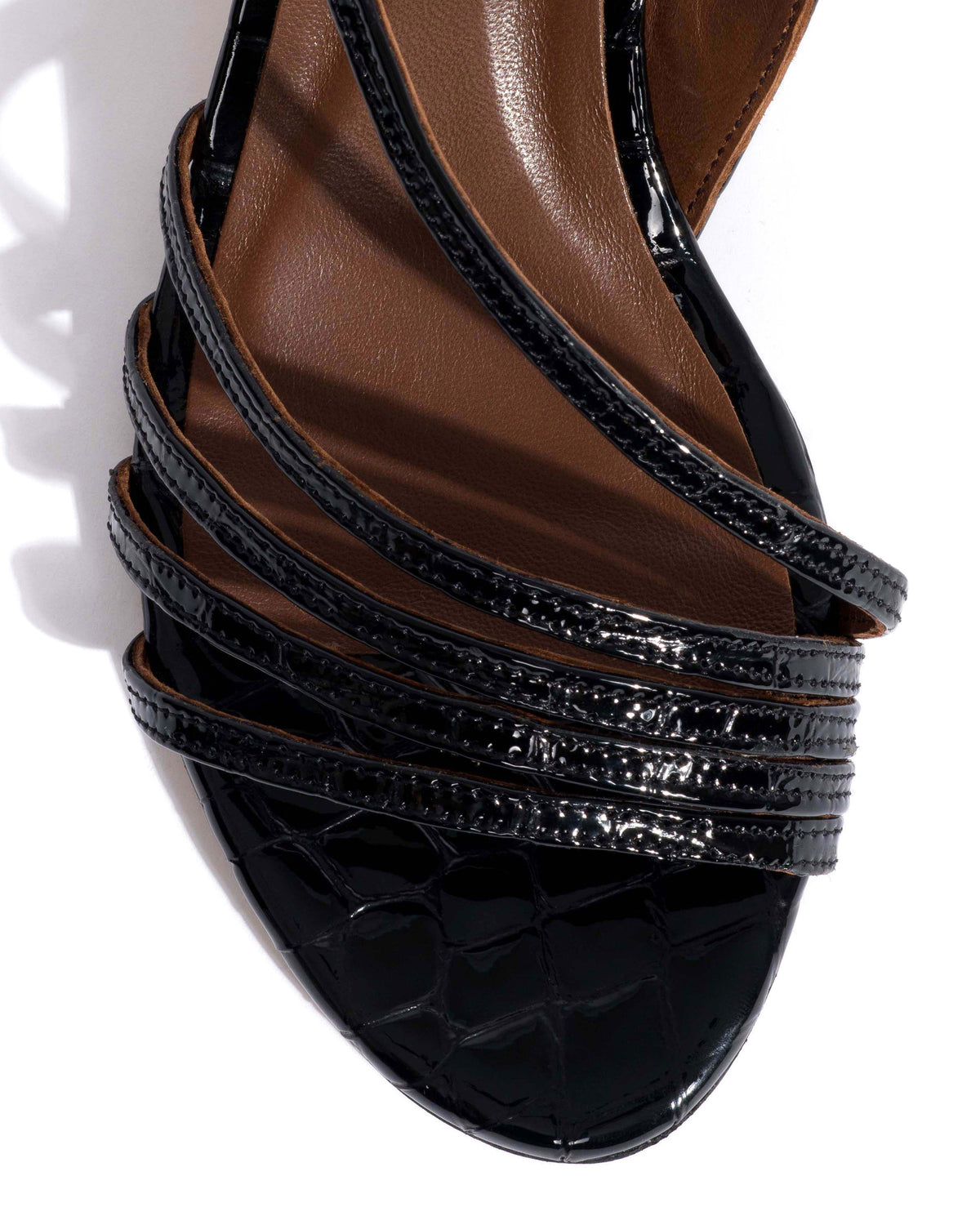 Naia 55 Polished croco calf Black