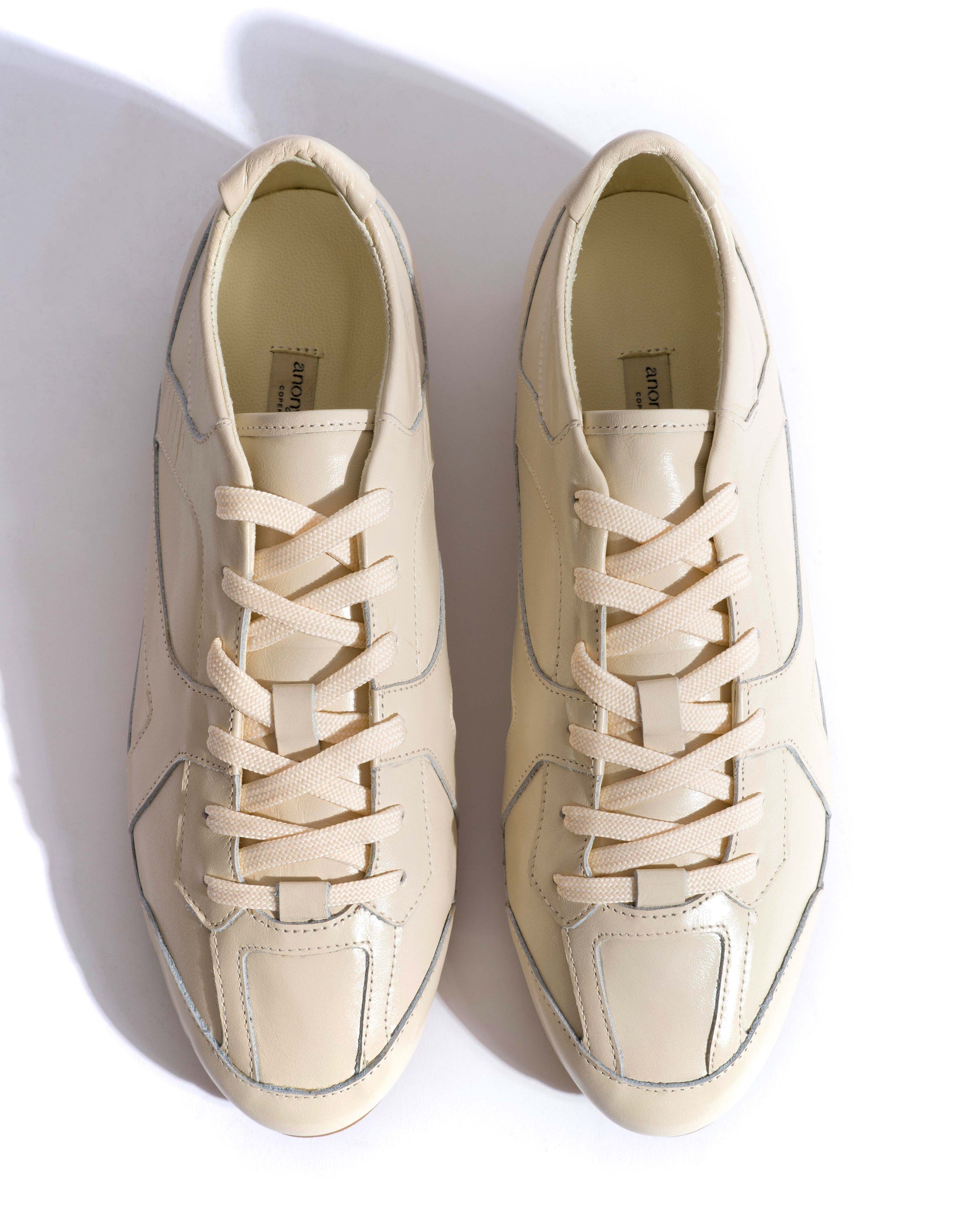 Sneakerina Crinkled polished goat White sand - Anonymous Copenhagen Sneakers