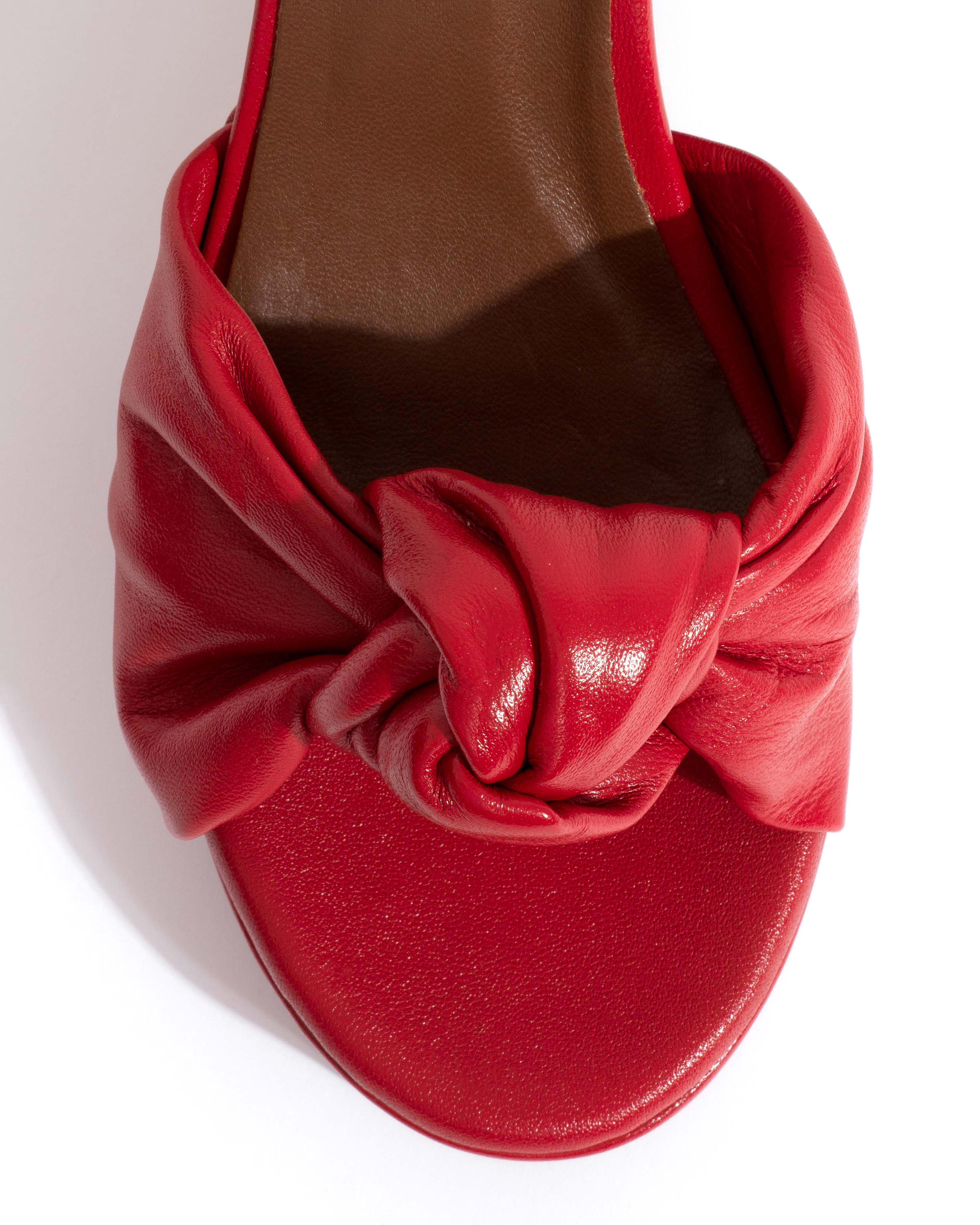 Aliza 85 platform Shiny lamb Ruby red