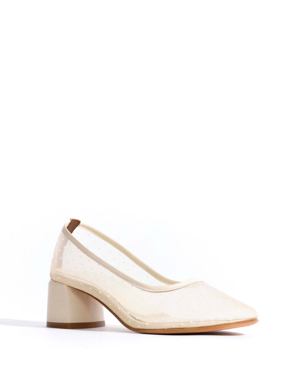Sacha 40 mesh Shiny lamb & dot velvet mesh White sand