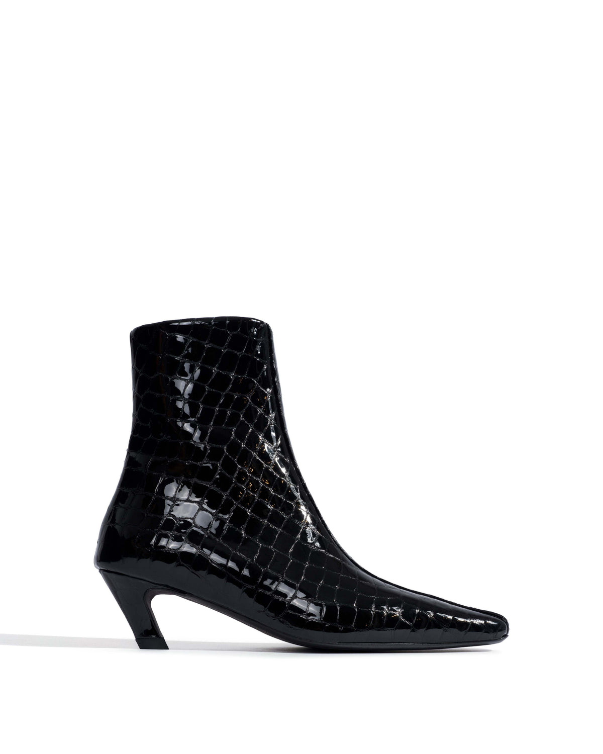 Leyla Polished croco calf Black
