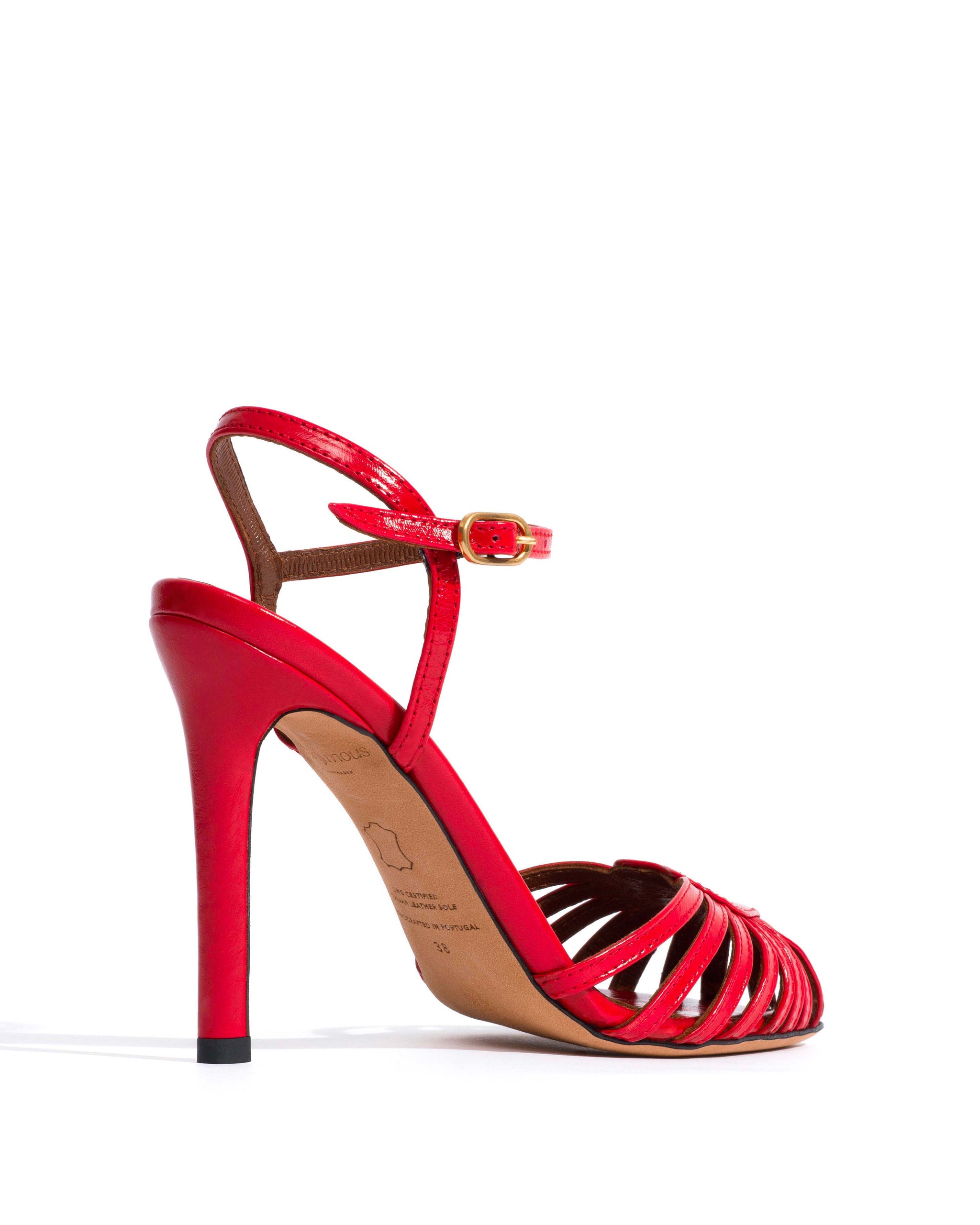 Keesha 100 Crinkled polished goat Scarlet - Anonymous Copenhagen Heels