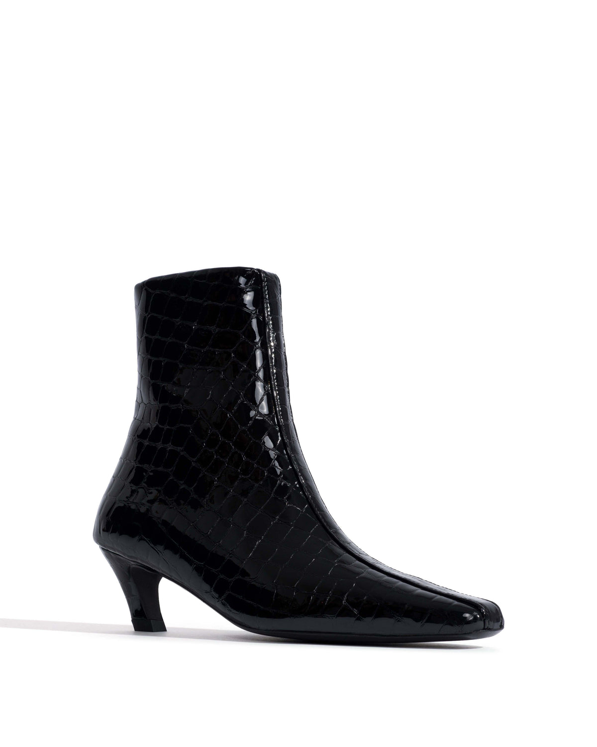 Leyla Polished croco calf Black