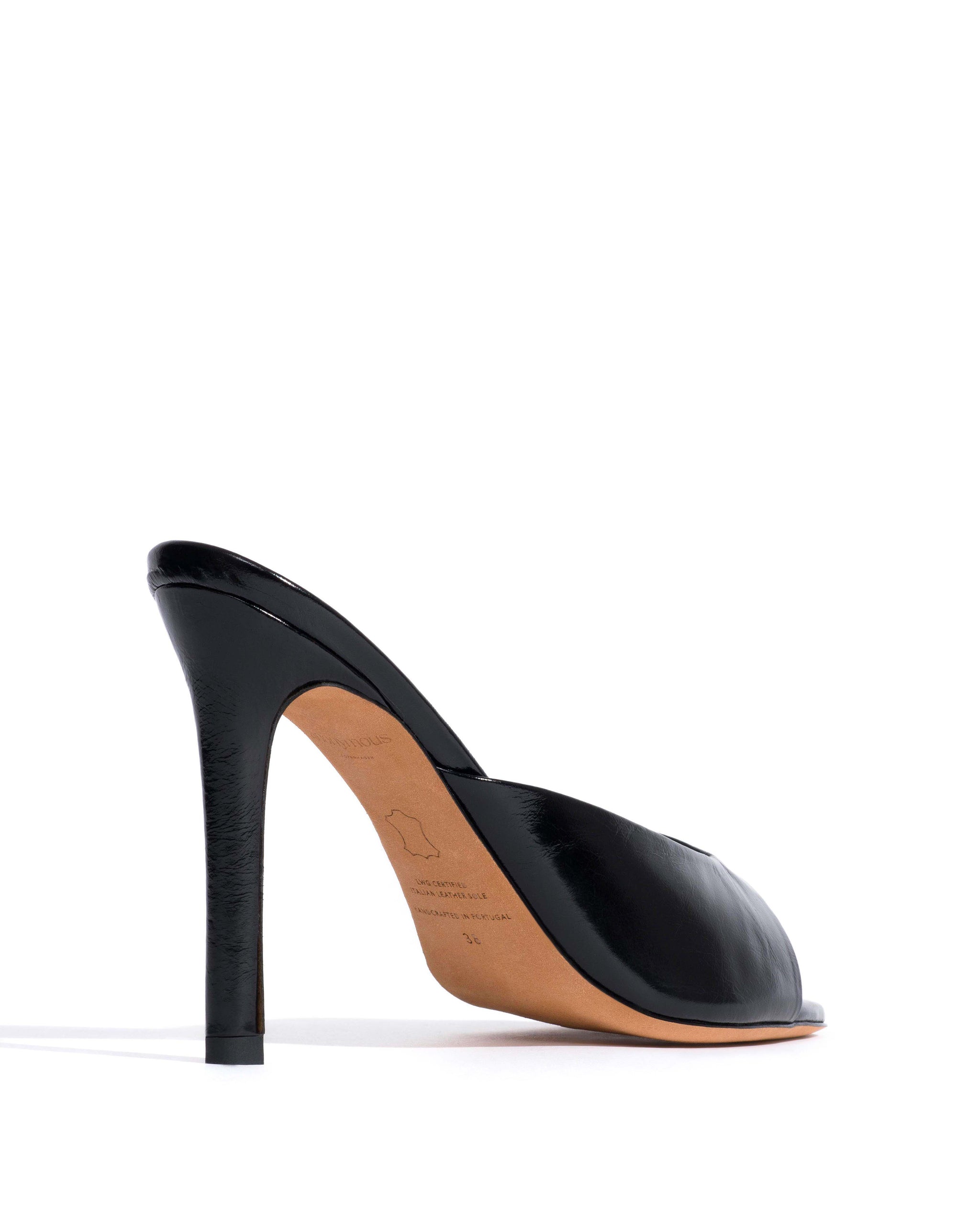 Mazy 100 Crinkled polished goat Black - Anonymous Copenhagen Heels