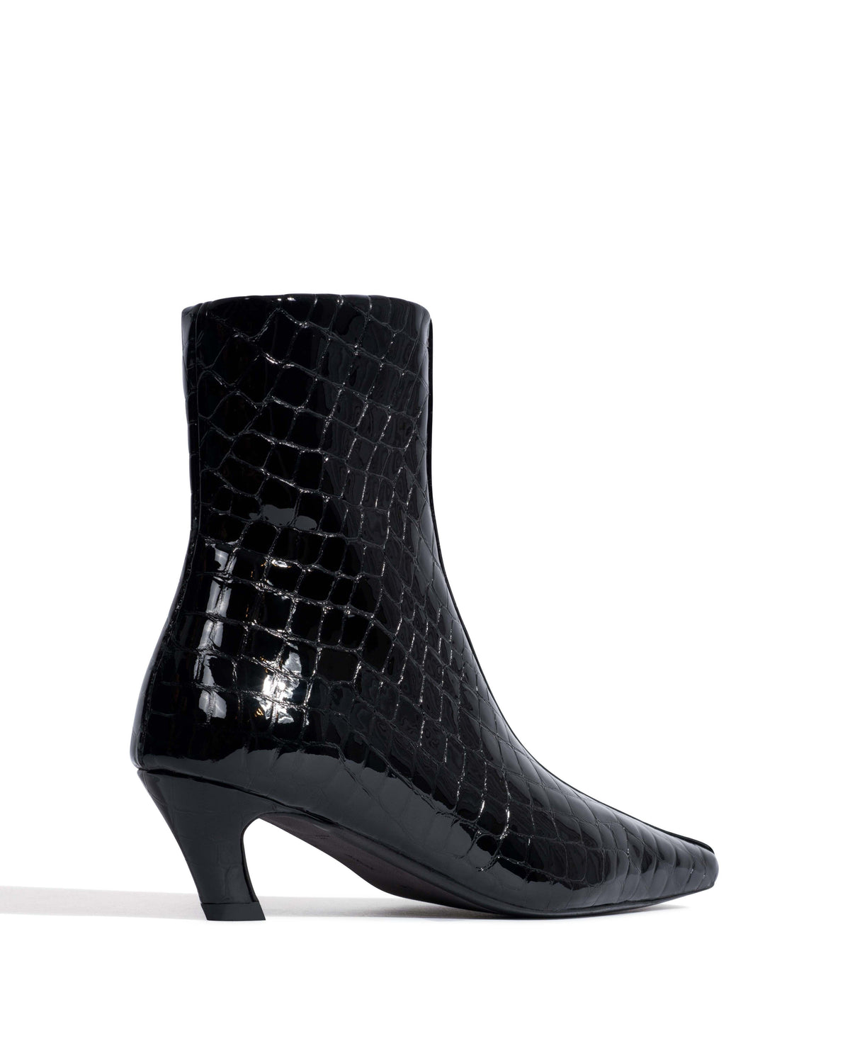 Leyla Polished croco calf Black