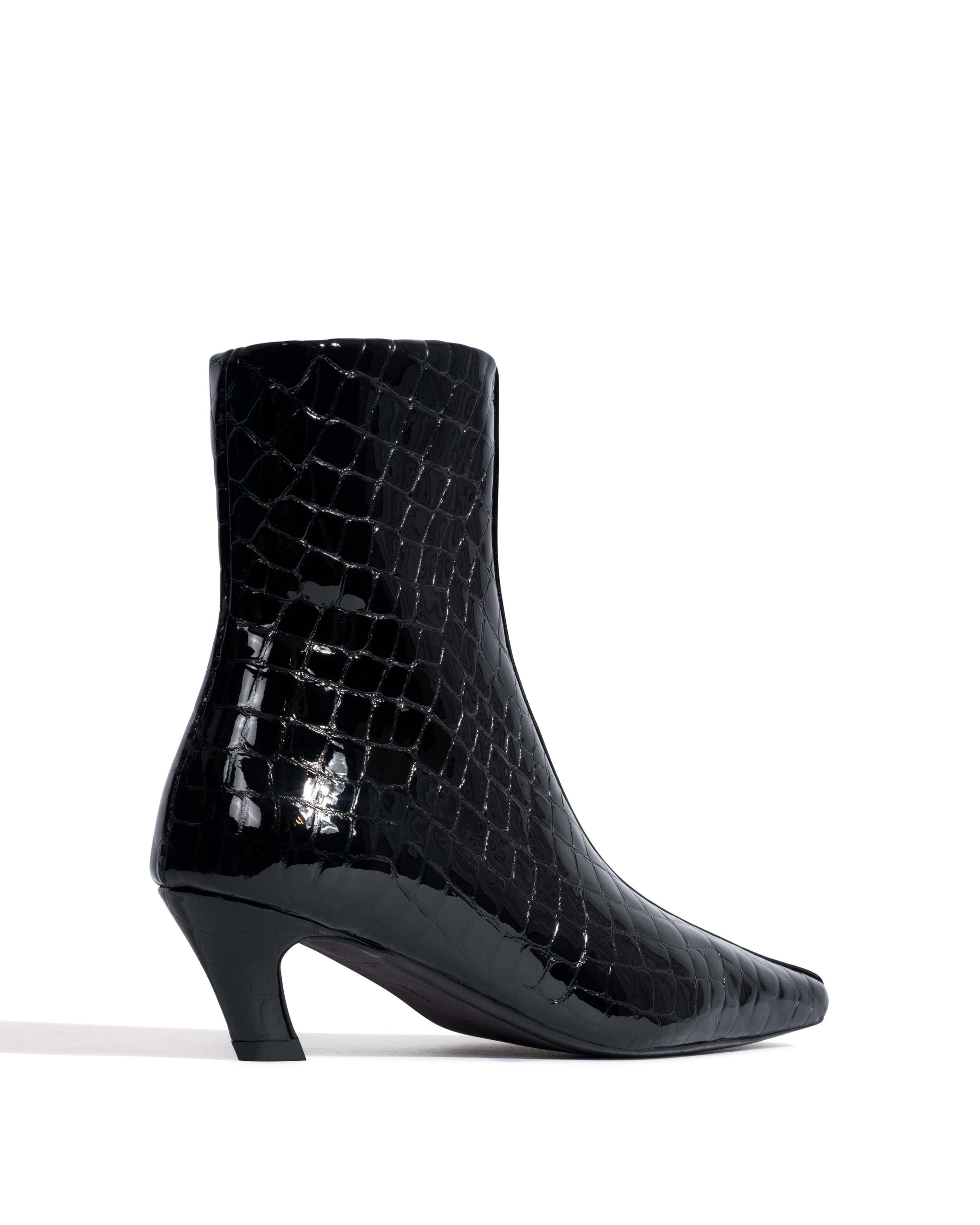 Leyla Polished croco calf Black