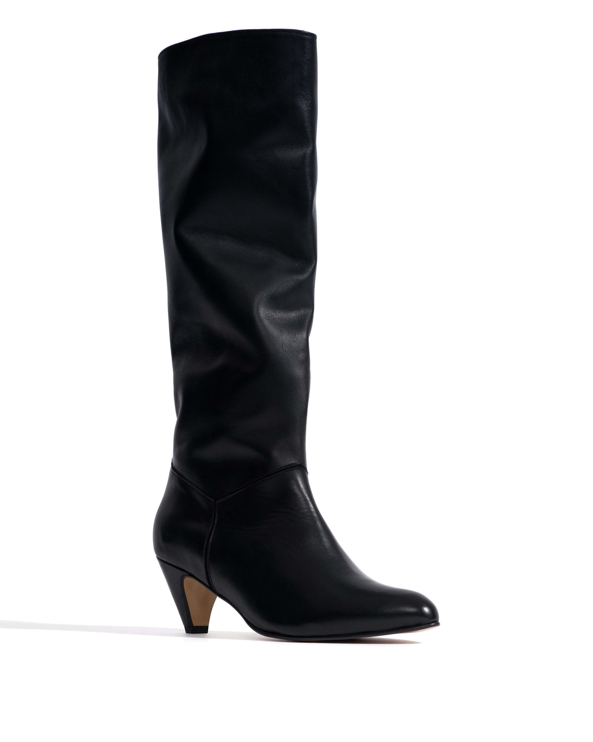 Jasmina 50 stiletto Soft calf & suede leather Black