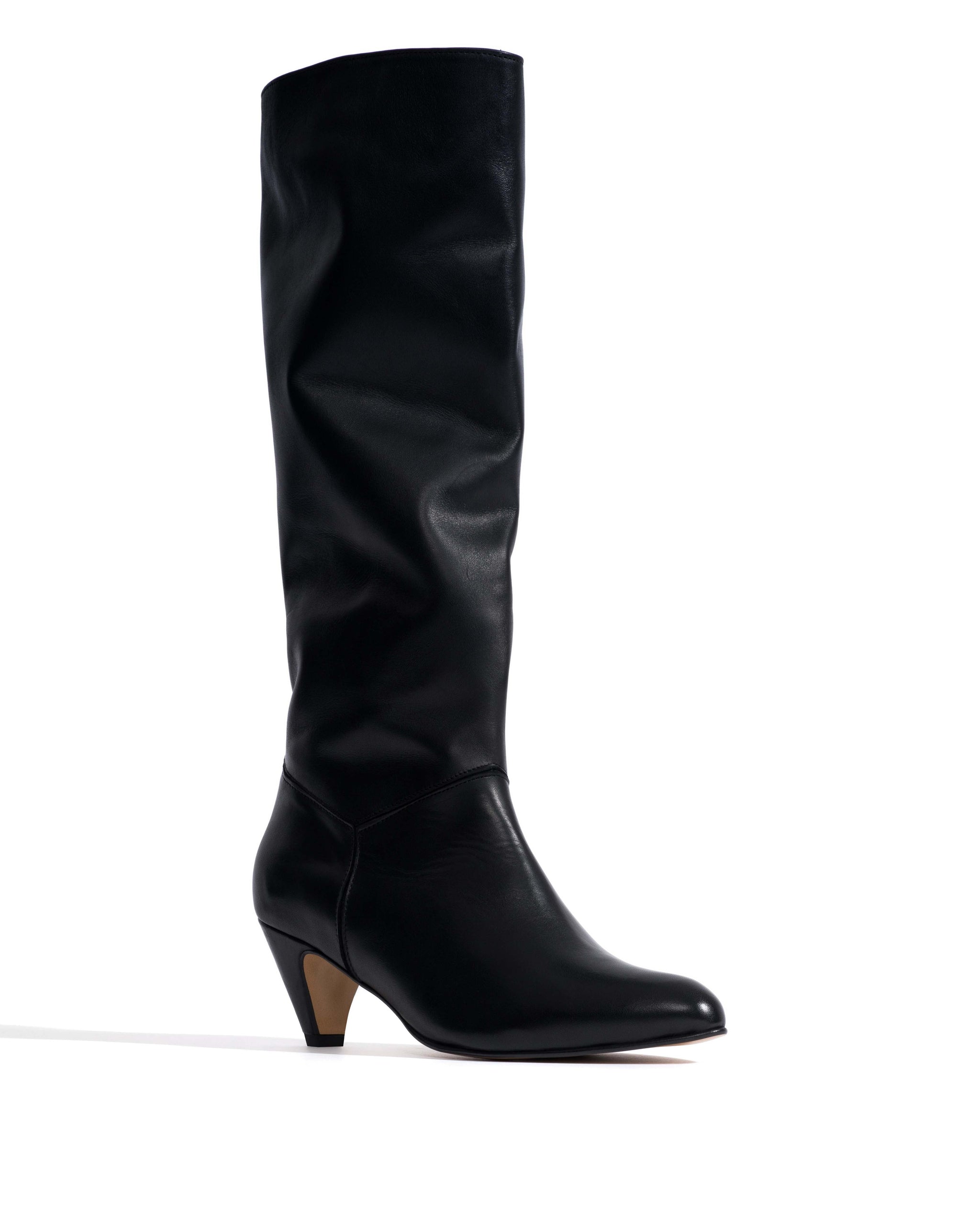 Jasmina 50 stiletto Soft calf & suede leather Black