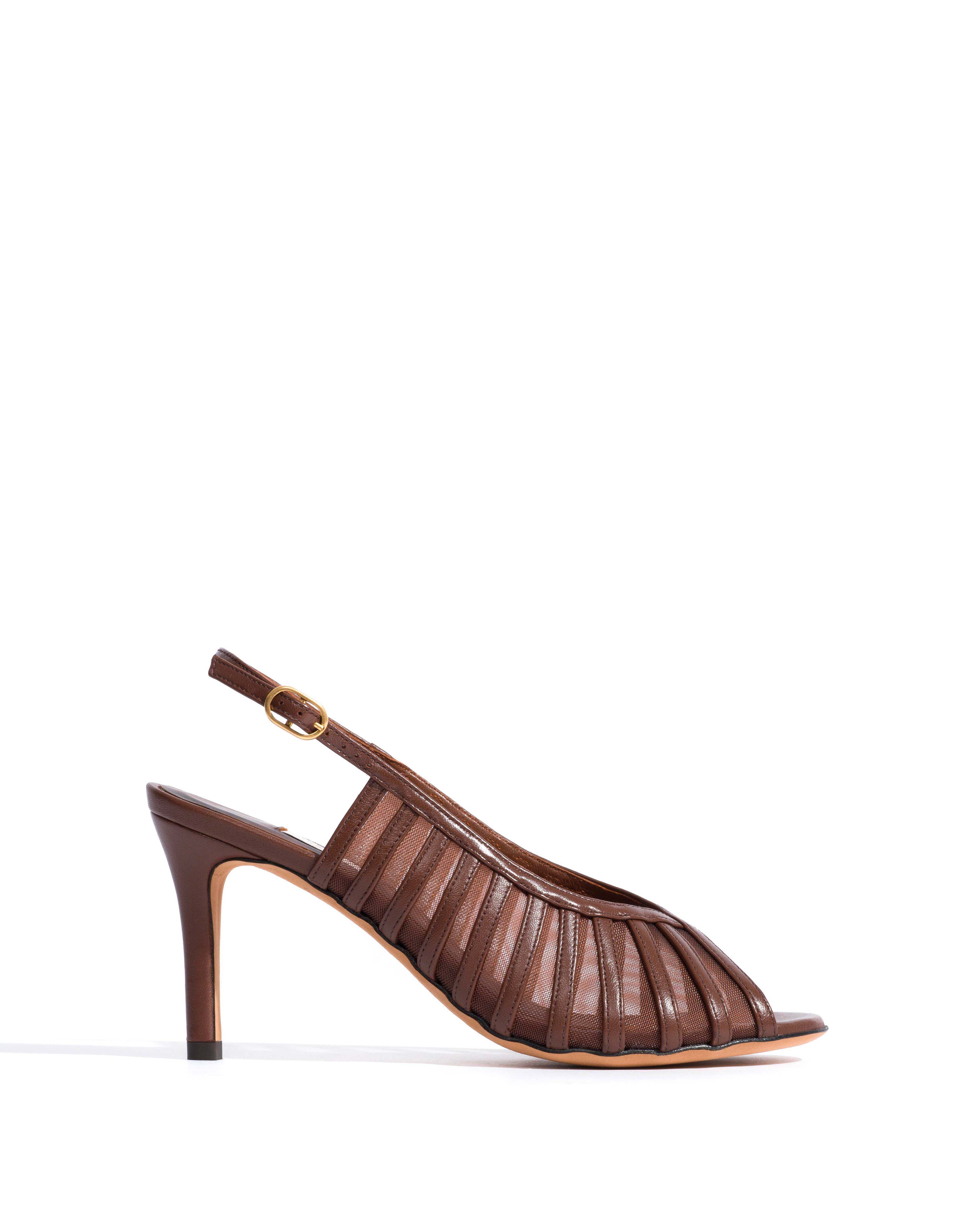 Carminho 75 mesh Shiny lamb & mesh Chocolate