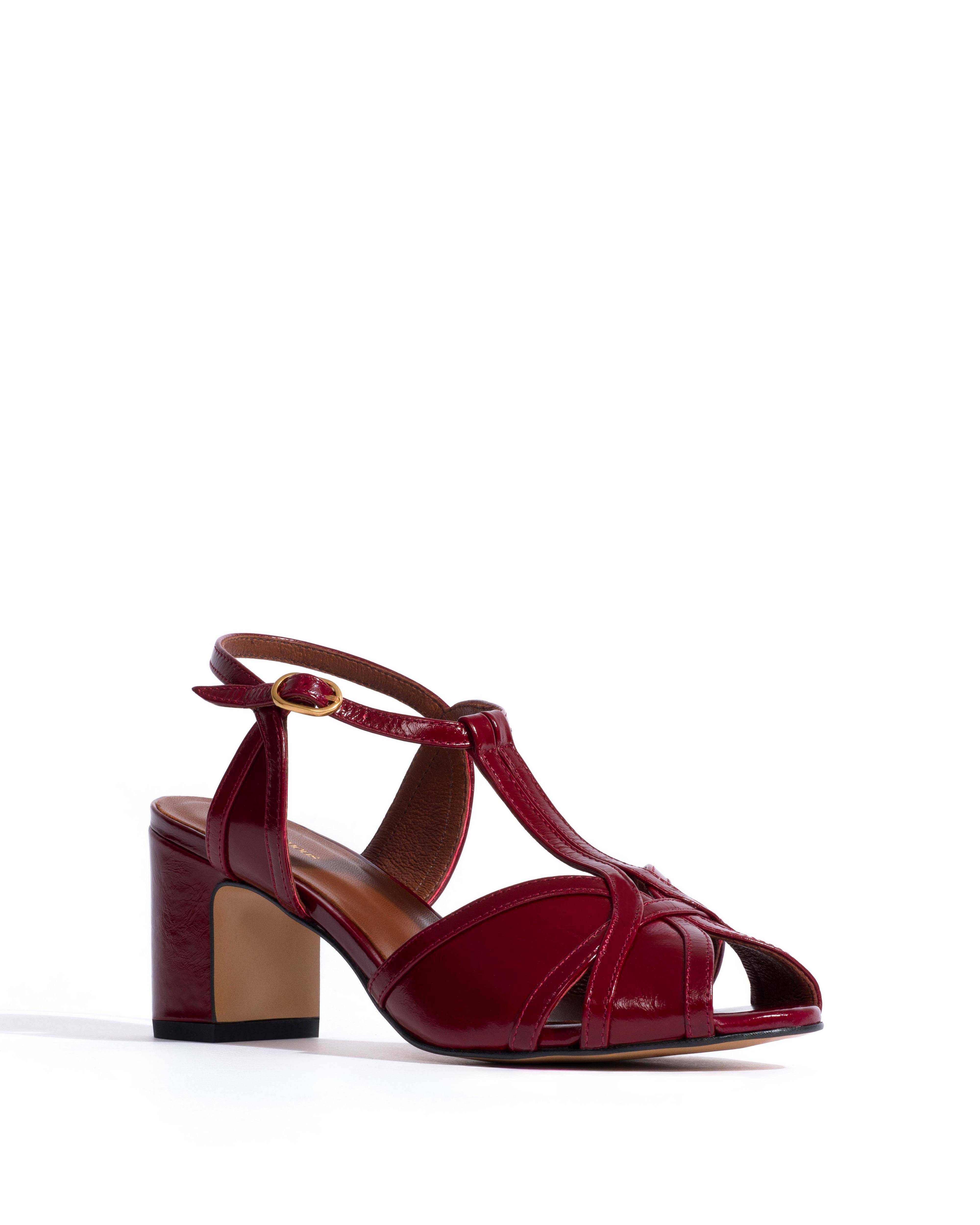 Therese 55 Crinkled polished goat Pomegranate