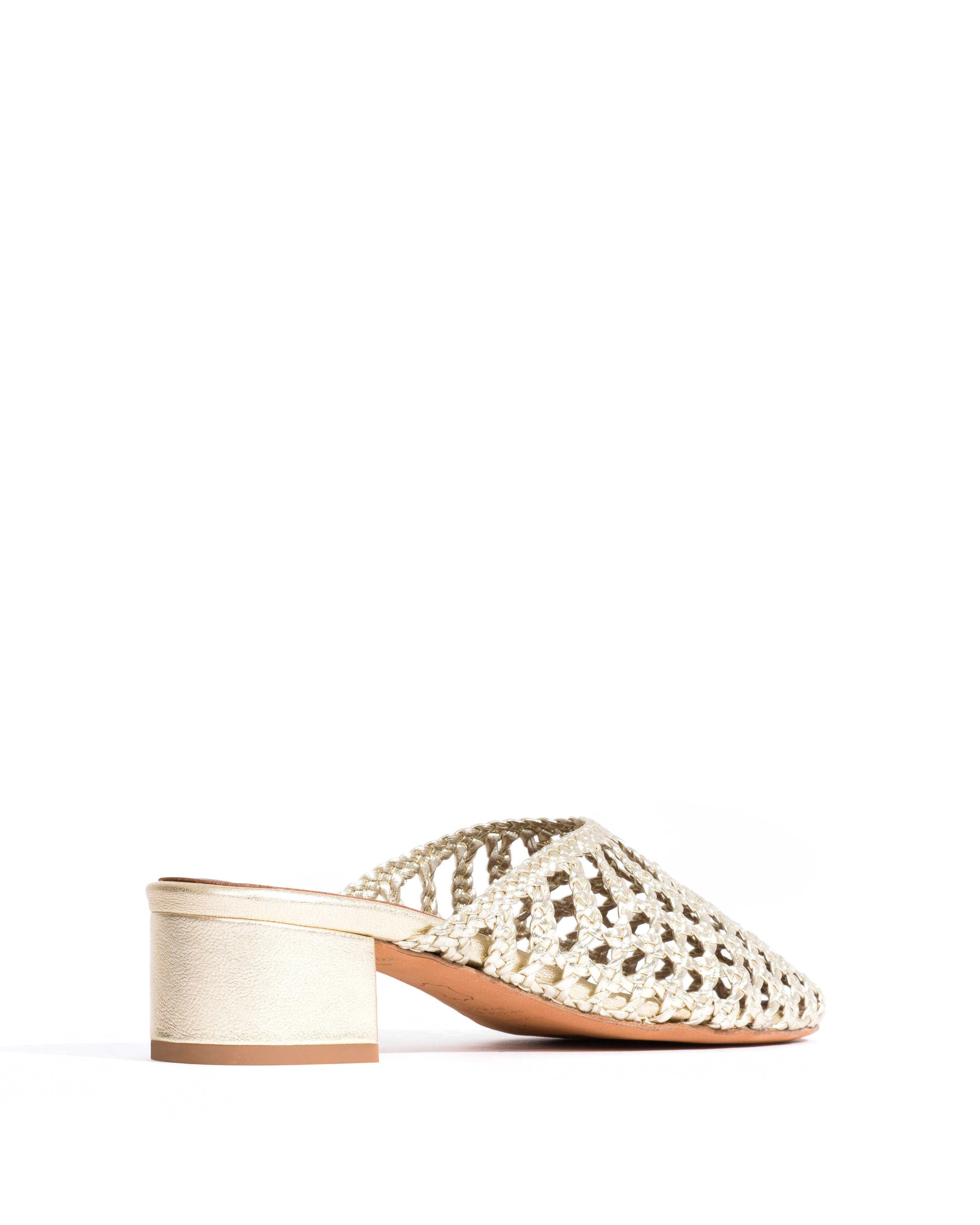 Sabrina 40 hand-braided leather Champagne - Anonymous Copenhagen Heels