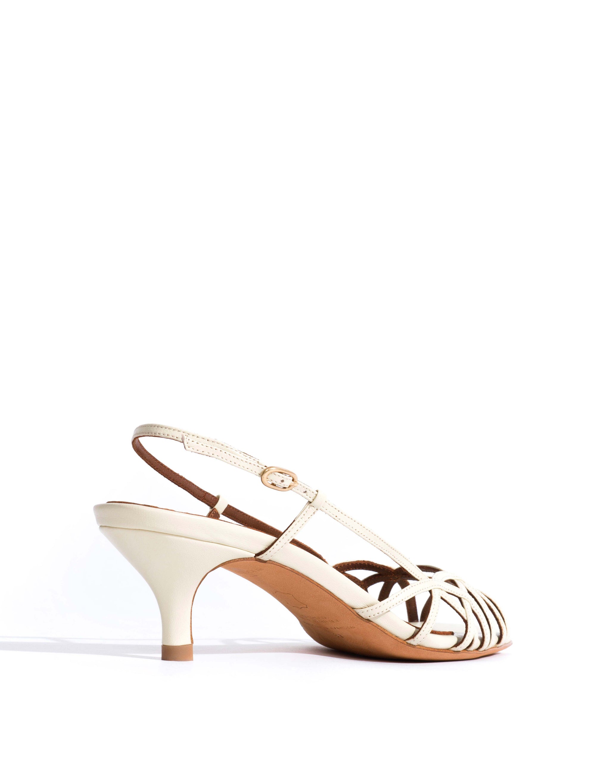 Scarlett 50 kitten Shiny lamb White sand - Anonymous Copenhagen Heels