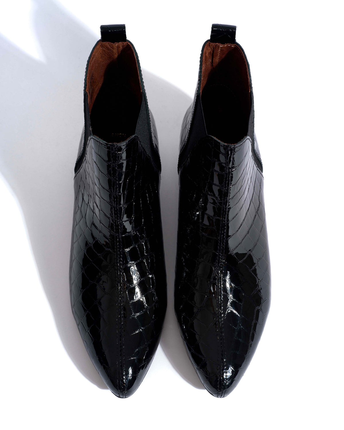 Rita Polished croco calf Black