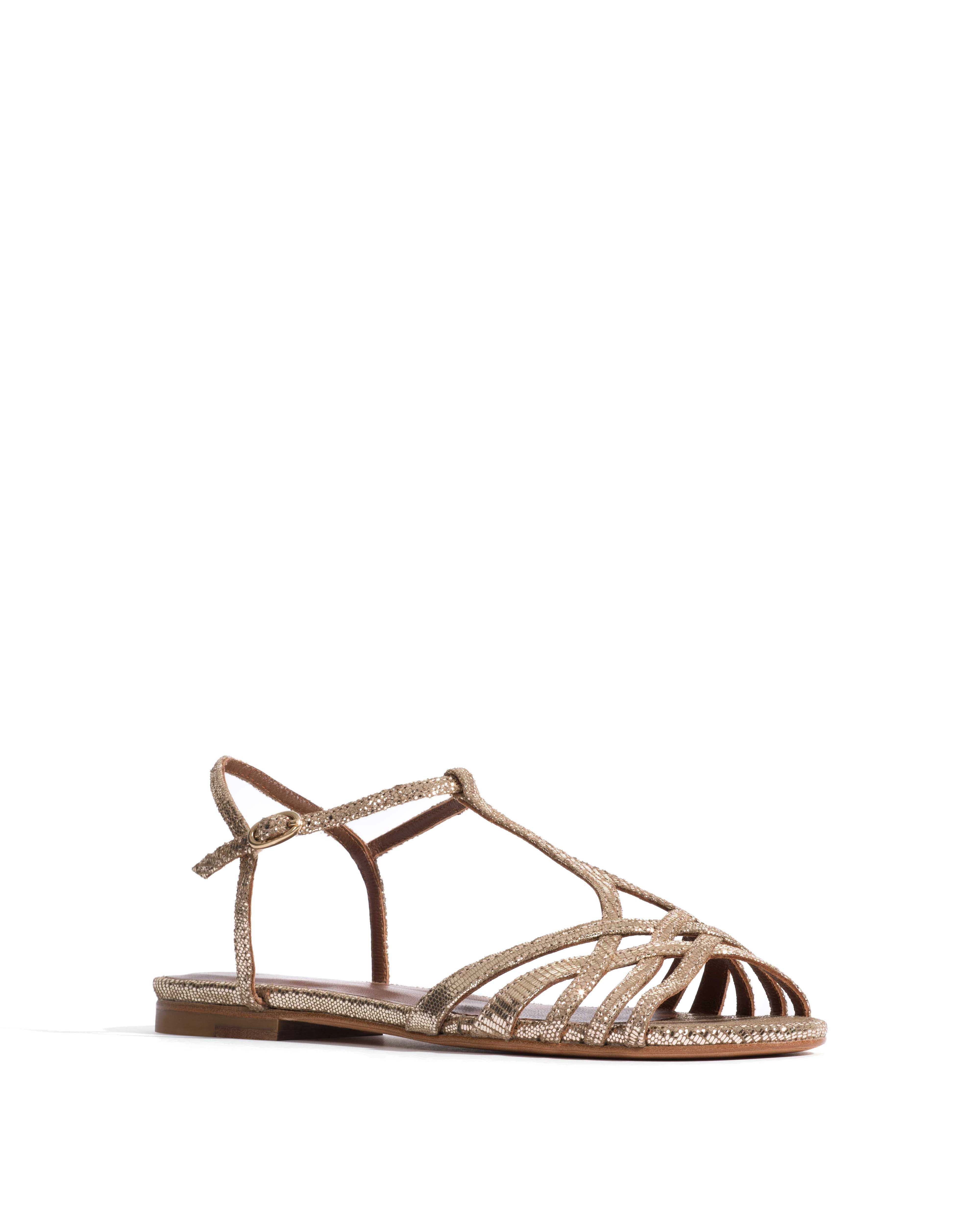 Etna 10 Lizard metallic goat Vintage champagne
