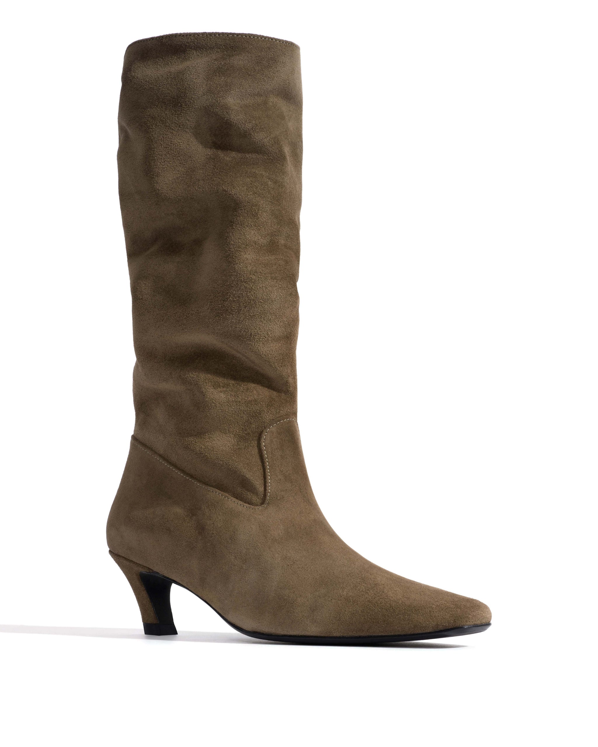 Tess Calf suede Dried olive