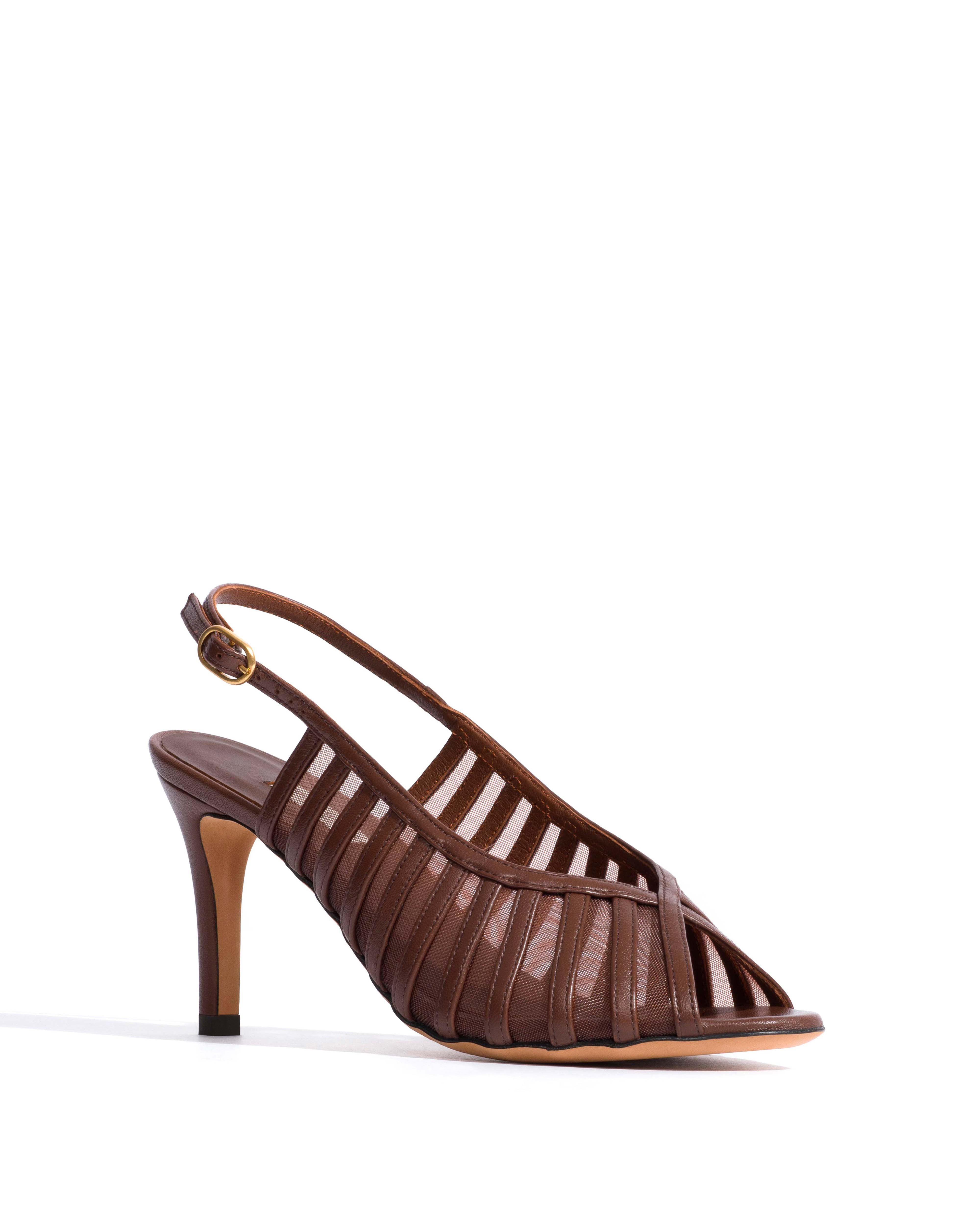 Carminho 75 mesh Shiny lamb & mesh Chocolate