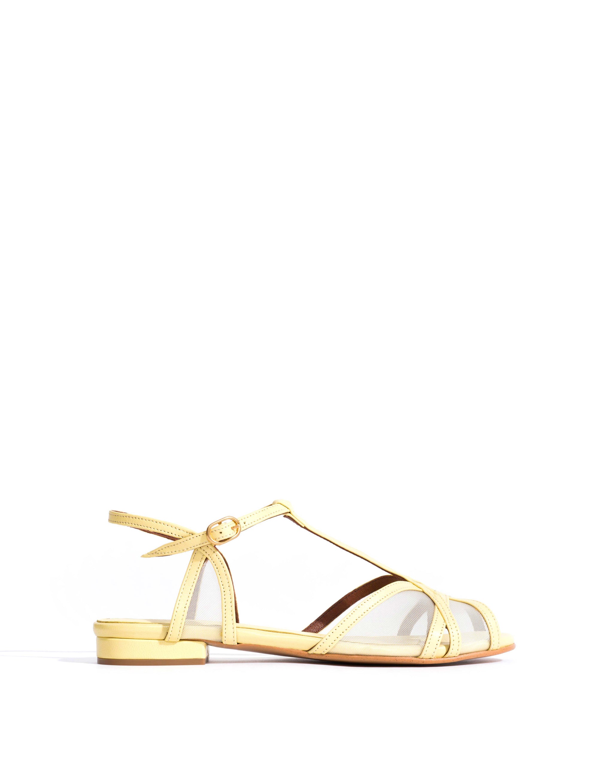 Therese 20 mesh Shiny lamb & mesh Pineapple ice - Anonymous Copenhagen Flat sandals