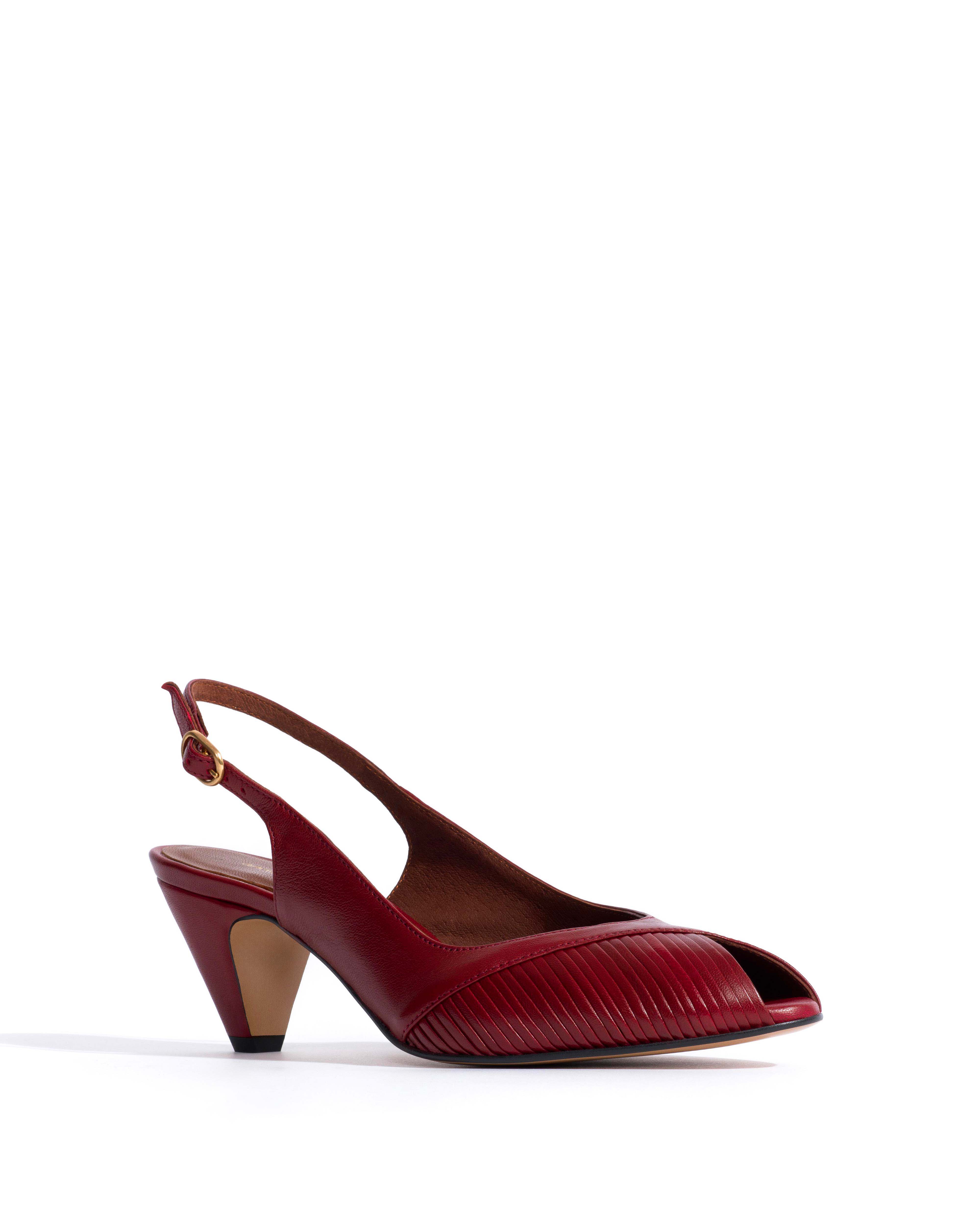 Cassandra 50 stiletto Shiny lamb Pomegranate
