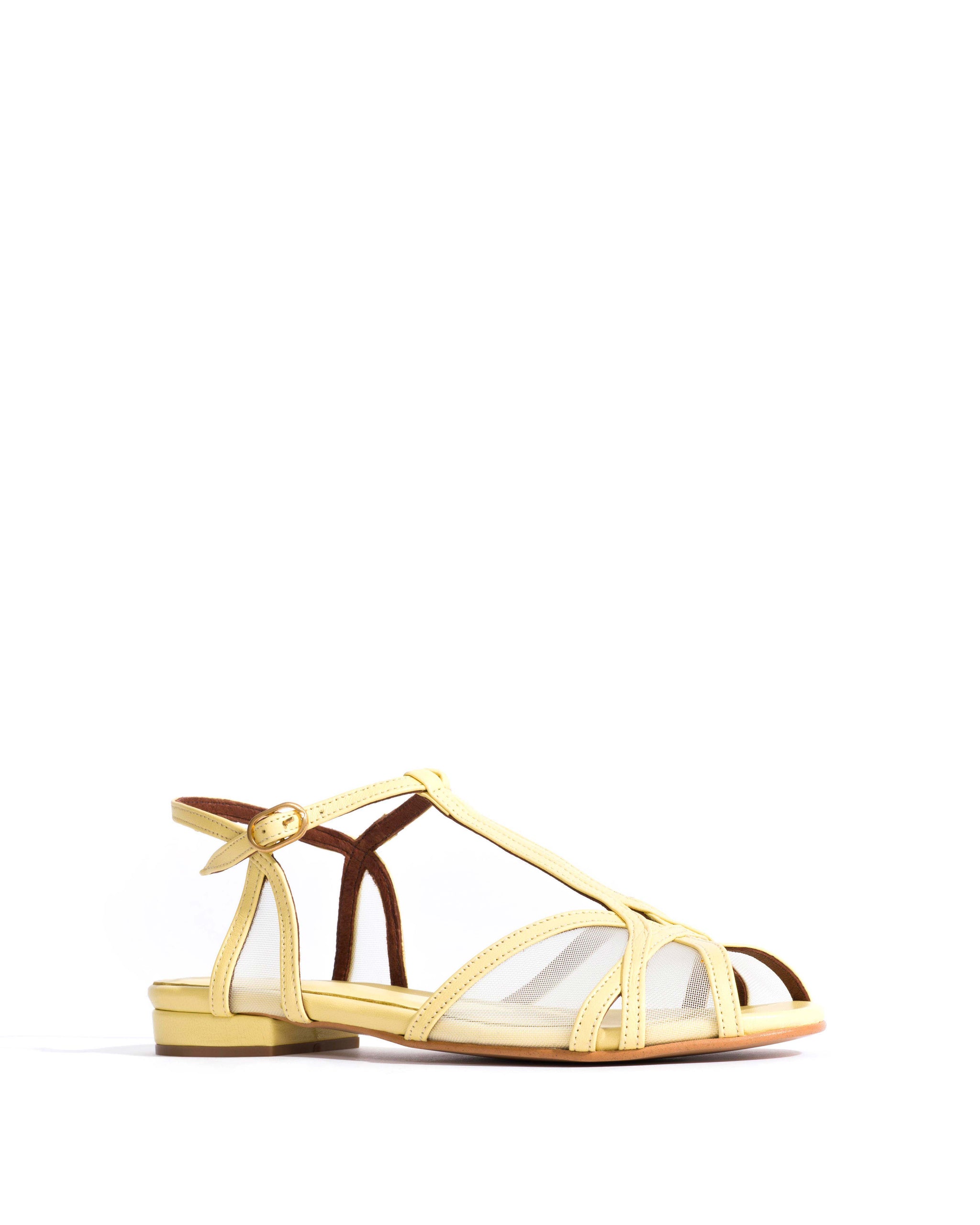 Therese 20 mesh Shiny lamb & mesh Pineapple ice - Anonymous Copenhagen Flat sandals