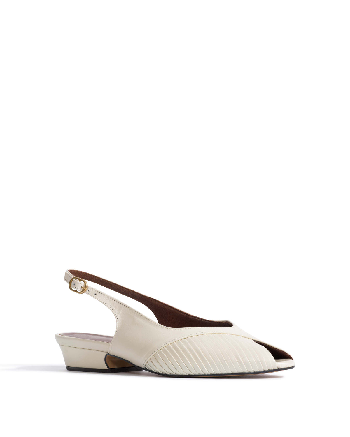 Cassandra 25 Crinkled polished goat White sand