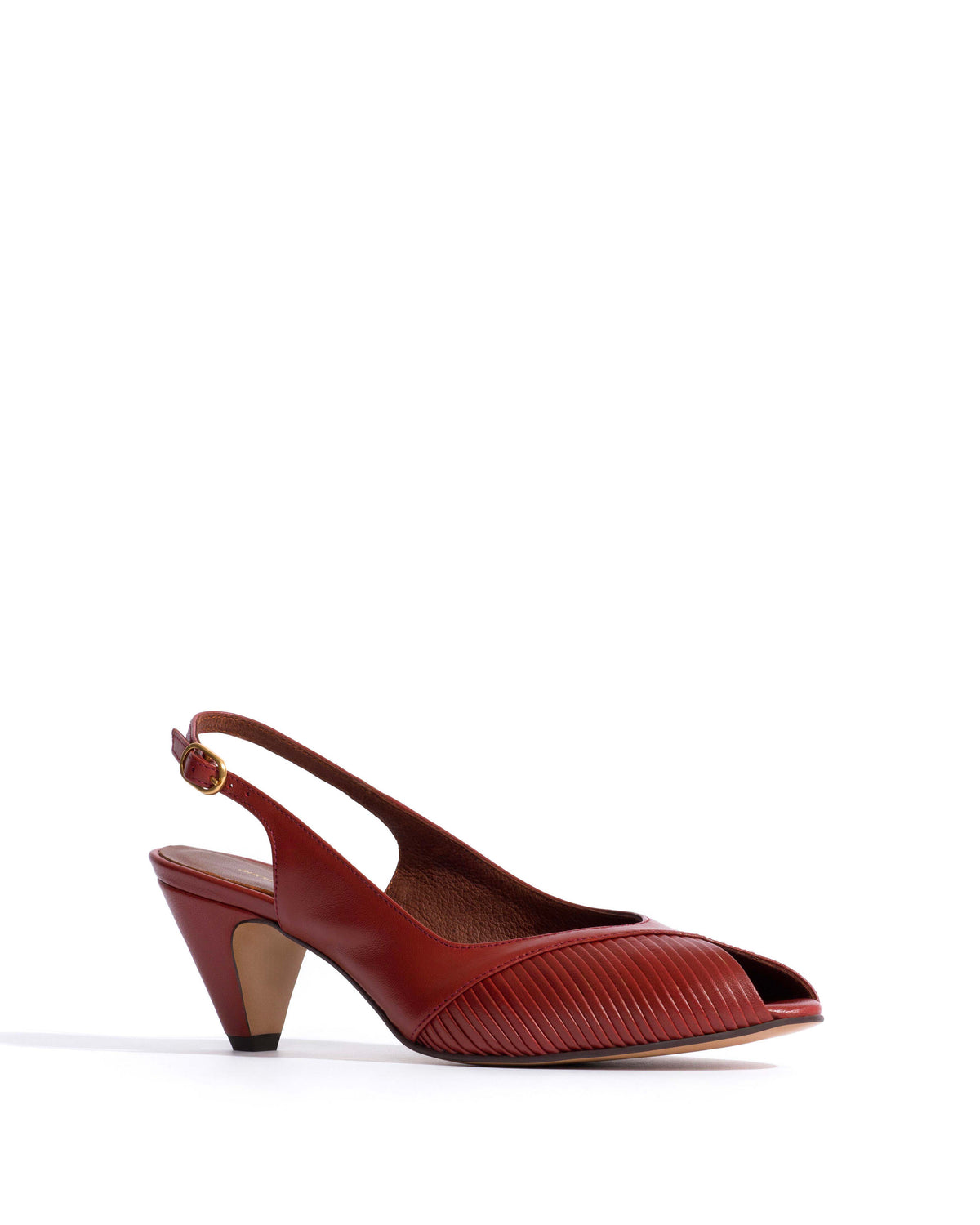 Cassandra 50 stiletto Shiny lamb Terracotta